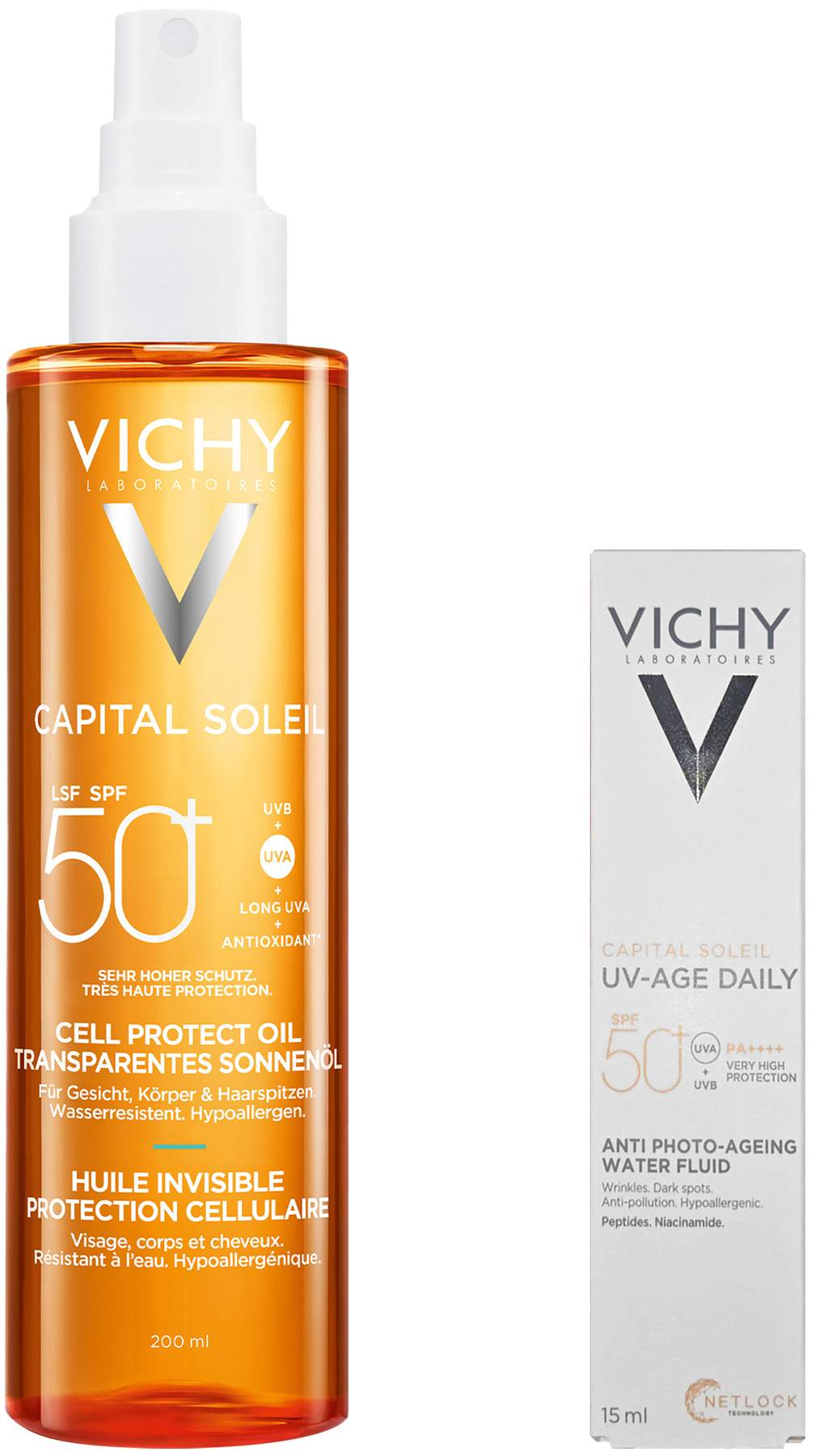 Vichy Capital Soleil Cell Protect Oil LSF 50 200 ml + gratis Capital Soleil UV-Age Daily LSF50+ 15 ml