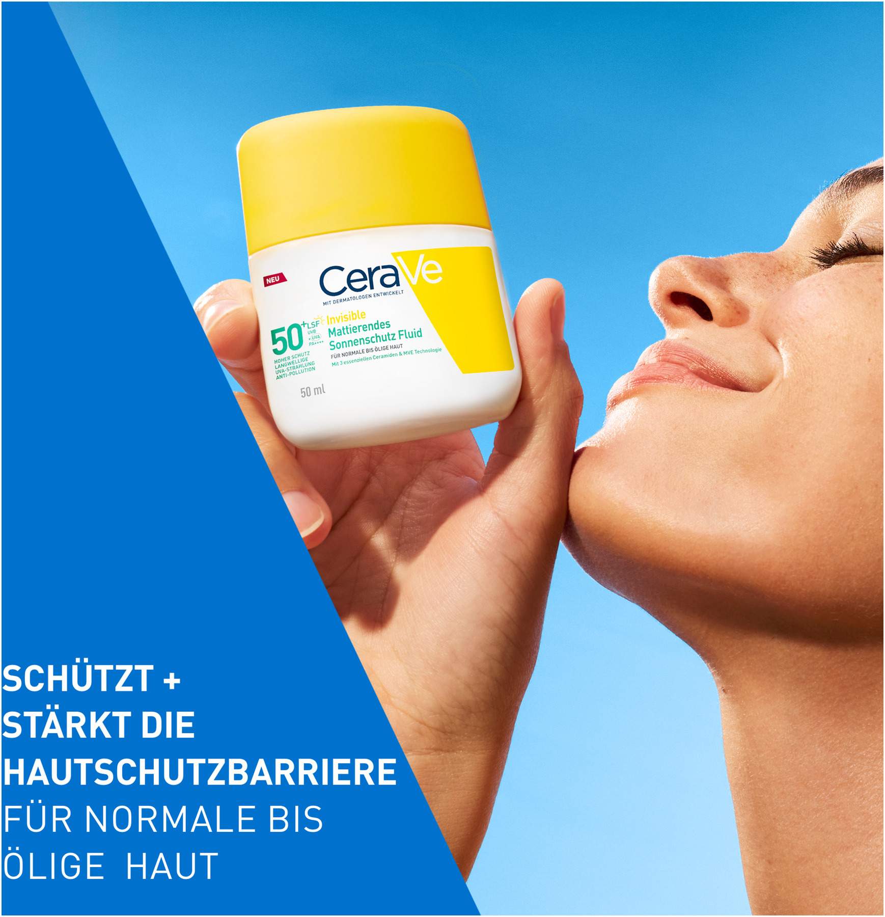 CeraVe Mattierendes Sonnenschutz Fluid LSF 50+ - für ölige Haut 50 ml