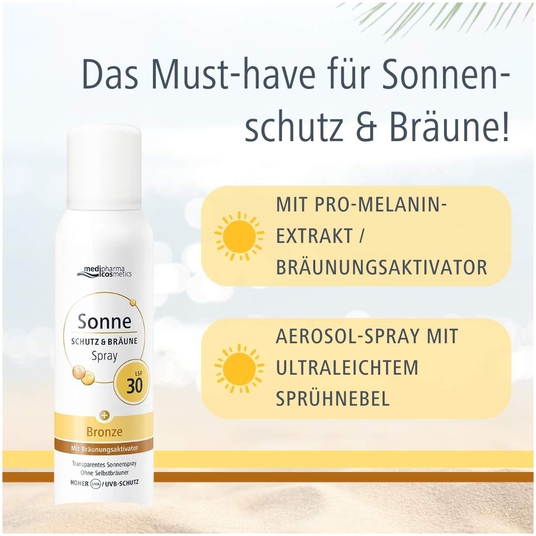 medipharma cosmetics Sonne Schutz & Bräune bronze LSF 30 Aerosol 150 ml Spray