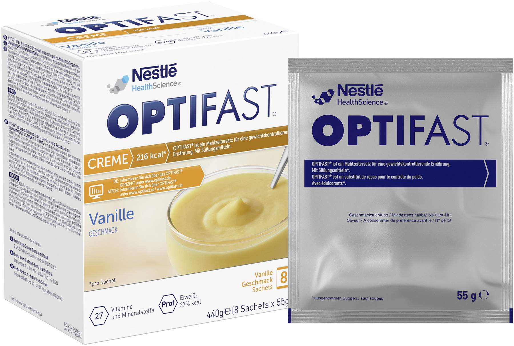 Optifast Creme Vanille 8 X 55 G Pulver