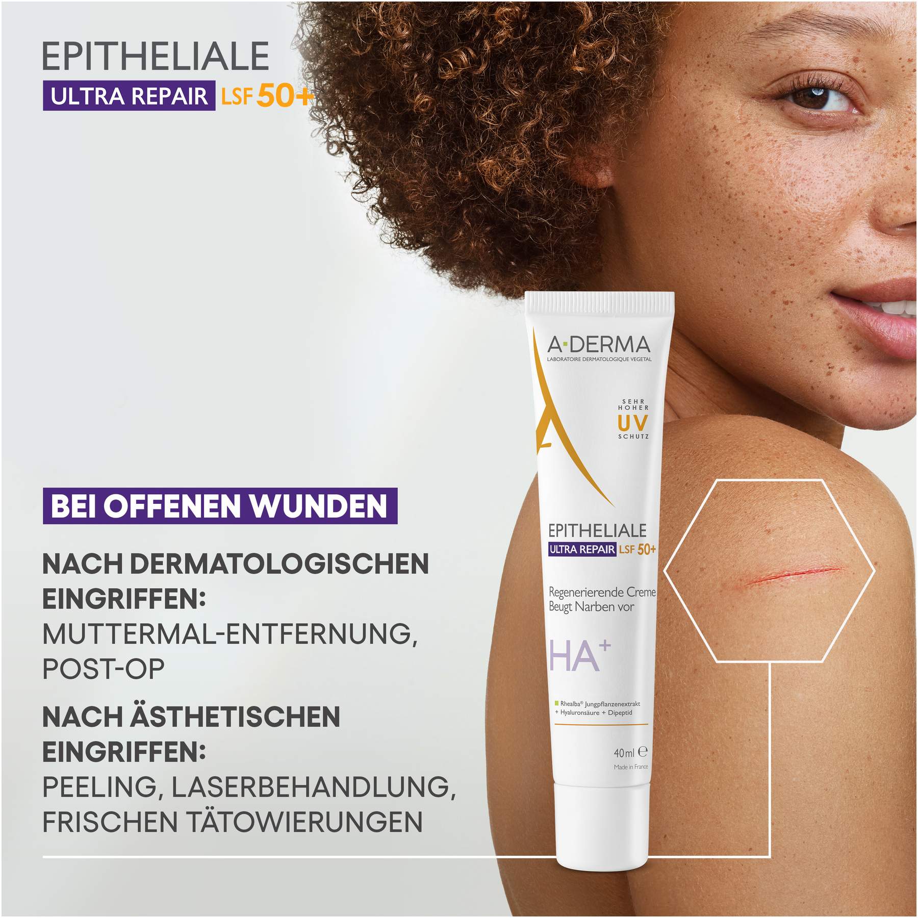 A-Derma Epitheliale Ultra Repair Creme Lsf50+ 40 ml