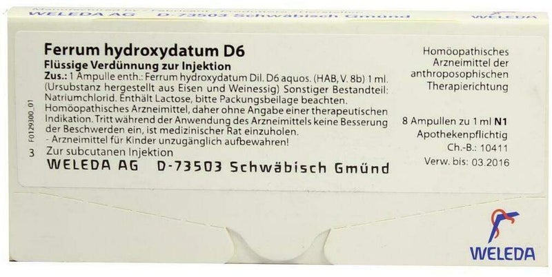 Weleda Ferrum Hydroxydatum D6 8 X 1 ml Ampullen