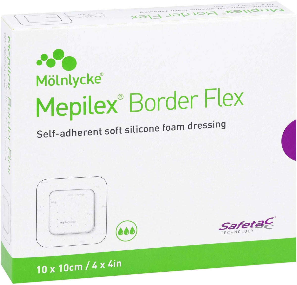 Mepilex Border Flex Schaumverband Haftend 10 X 10 cm 10 Stück