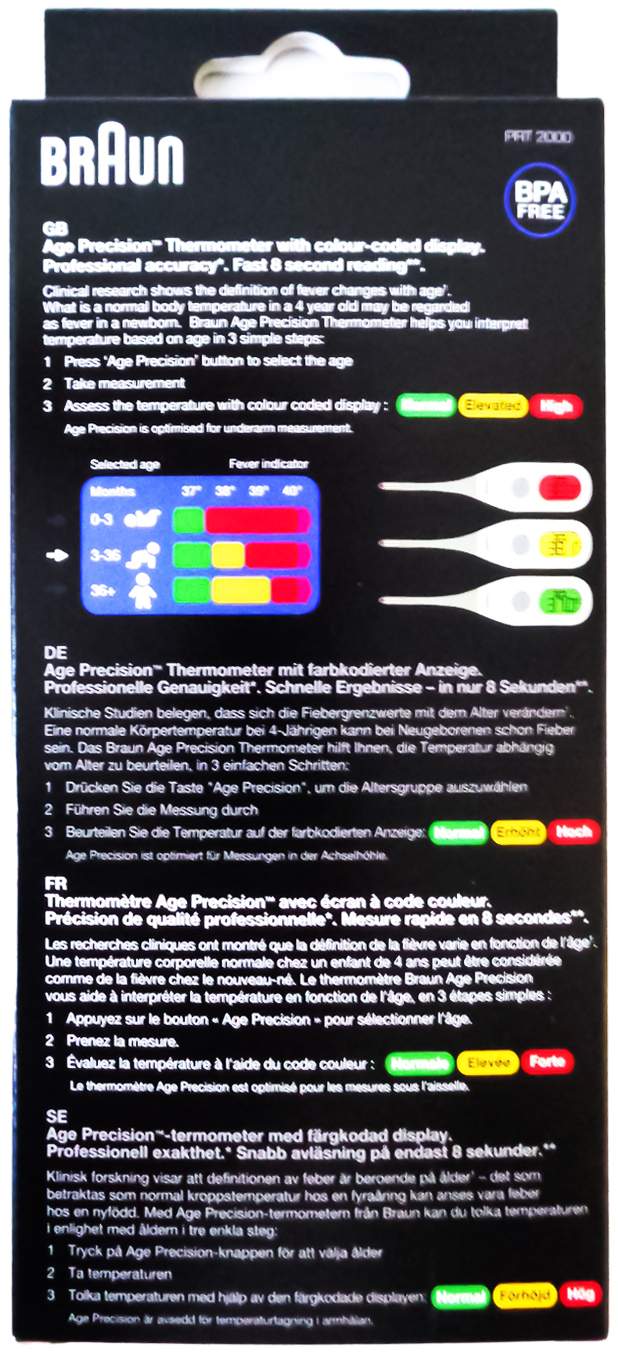 Braun Thermometer Digital Ageprecision Prt 2000 1 Stück