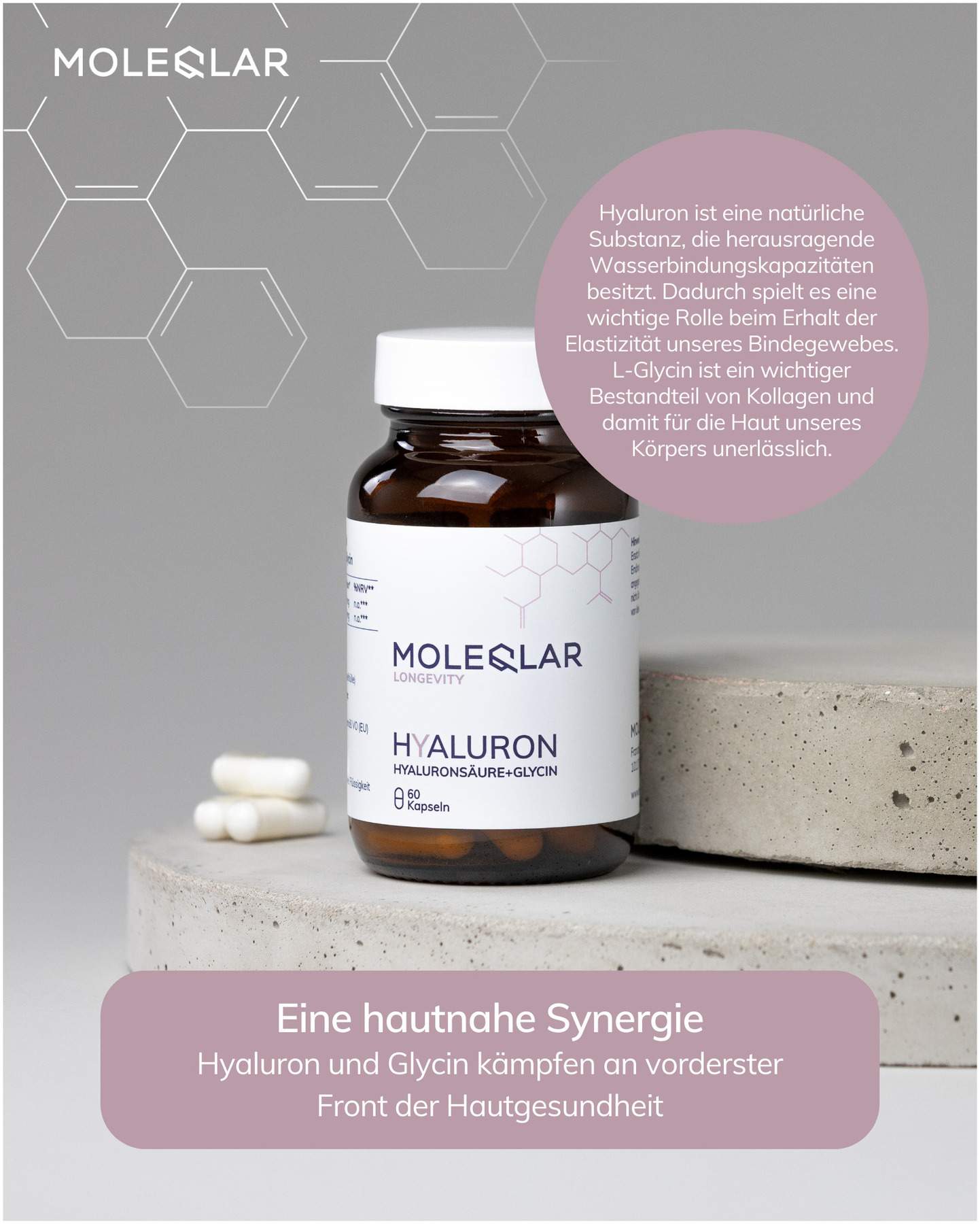 MoleQlar Longevity Hyaluron 60 Kapseln