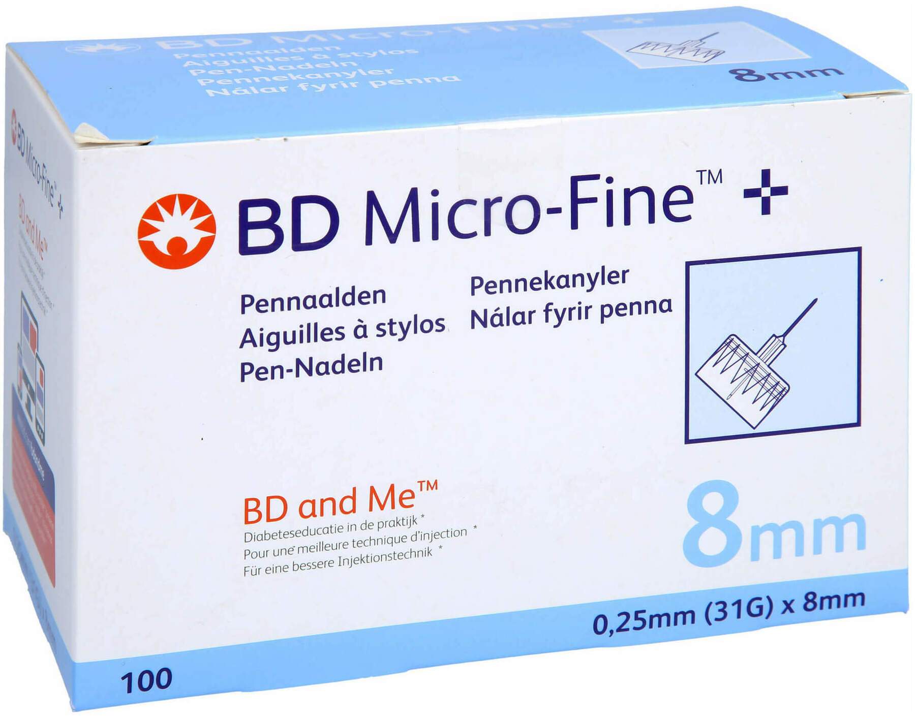 Bd Micro-Fine+ Pen-Nadeln 0,25 X 8 mm 100 Stück