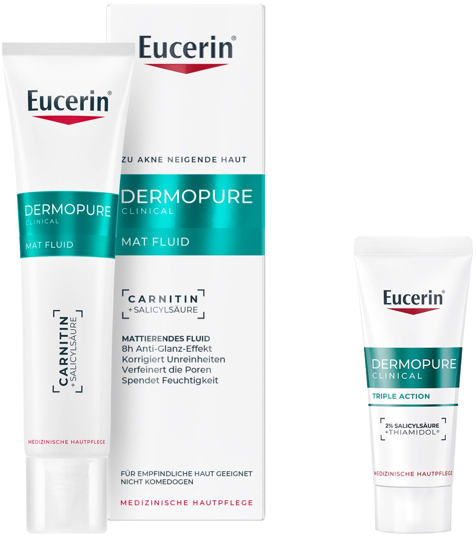 Eucerin DermoPure Clinical Mat Fluid 40 ml + gratis Eucerin Dermopure Clinical triple Action 7 ml Serum