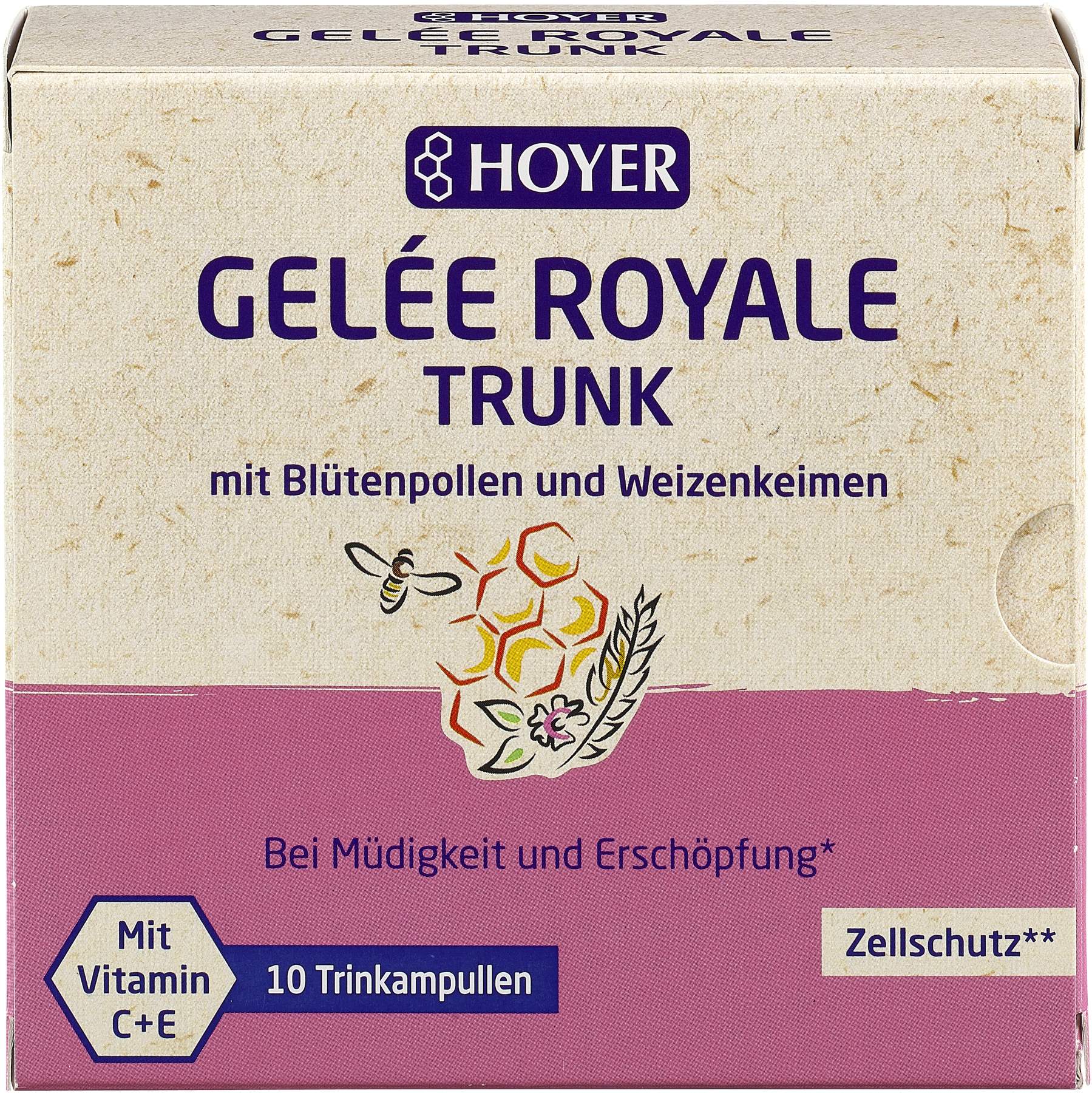 Hoyer Gelee Royal Mit Blütenpollen und Weizenkeimen Trinkampullen