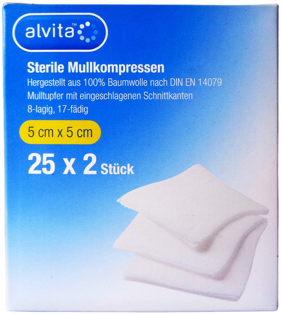 Alvita Mullkompressen Steril 5x5 cm