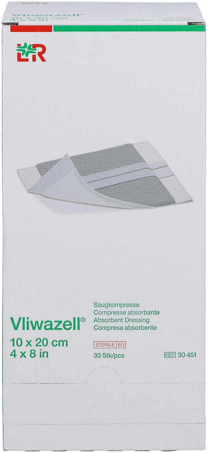Vliwazell Saugkompressen Steril 10 X 20 cm 30 Kompressen