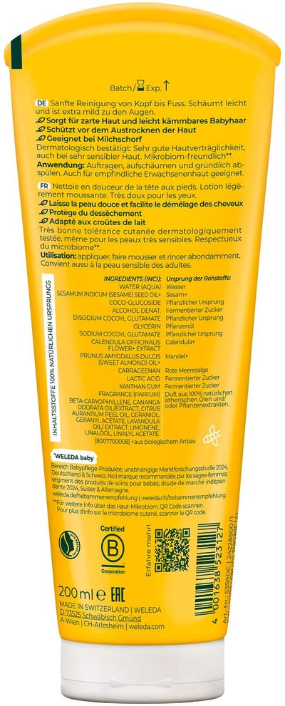 Weleda Calendula Baby & Kind Waschlotion & Shampoo 200 ml