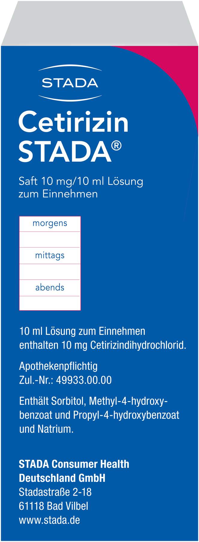 Cetirizin Stada Saft 10 mg pro 10 ml 150 ml Saft