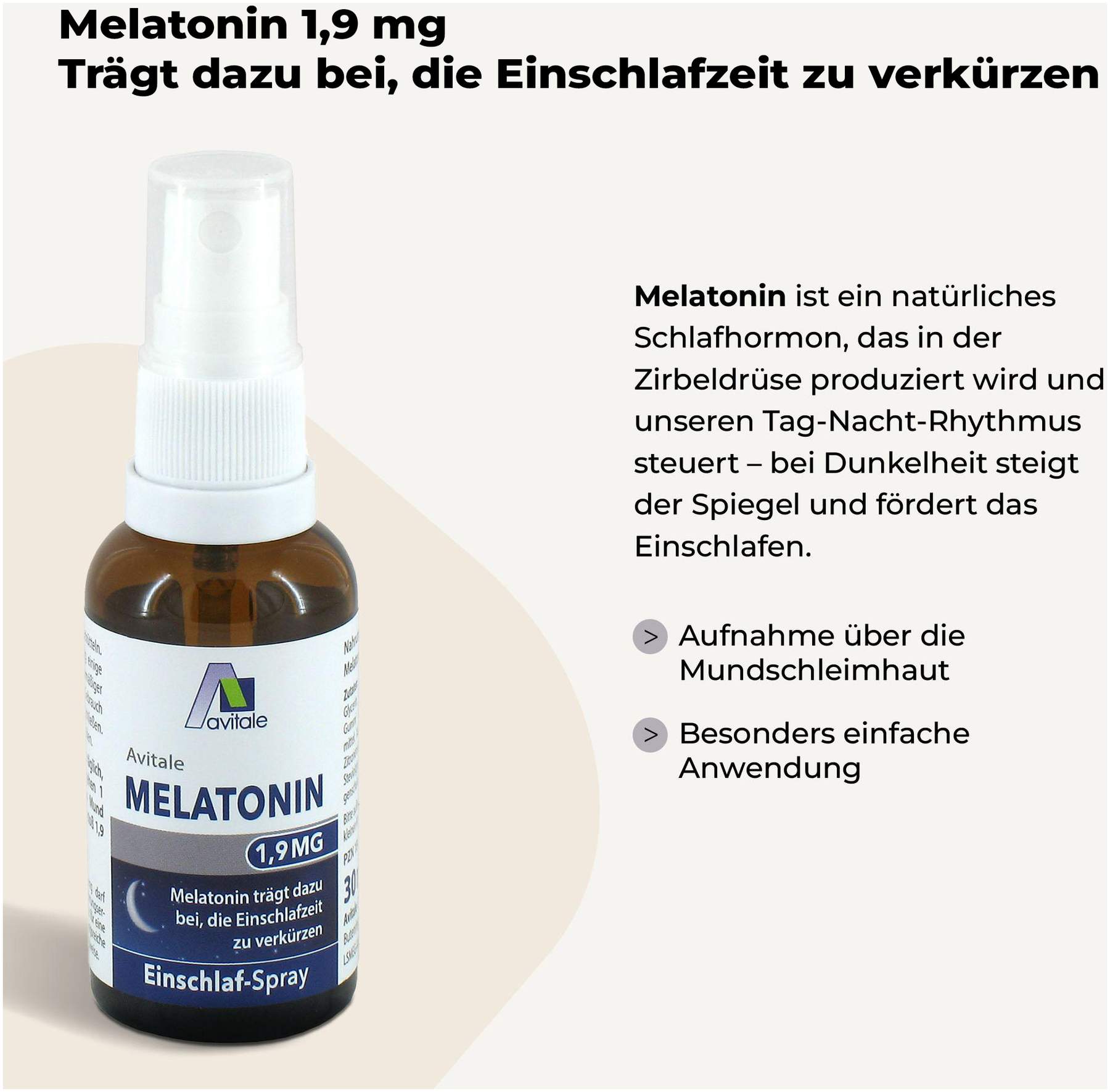 Melatonin 1,9 mg Einschlaf-Spray 30 ml