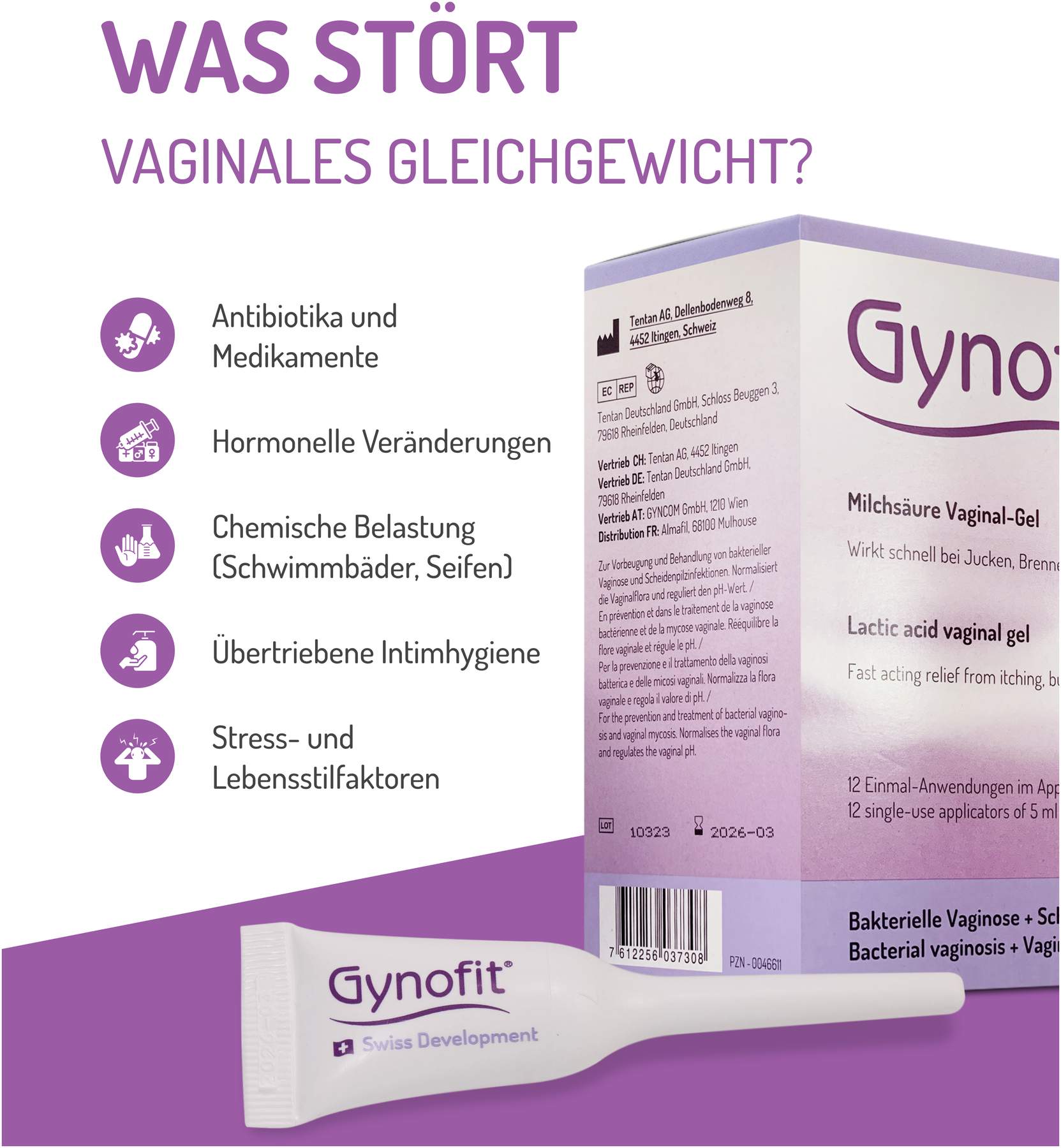 Gynofit Vaginalgel mit Milchsäure 12 x 5 ml