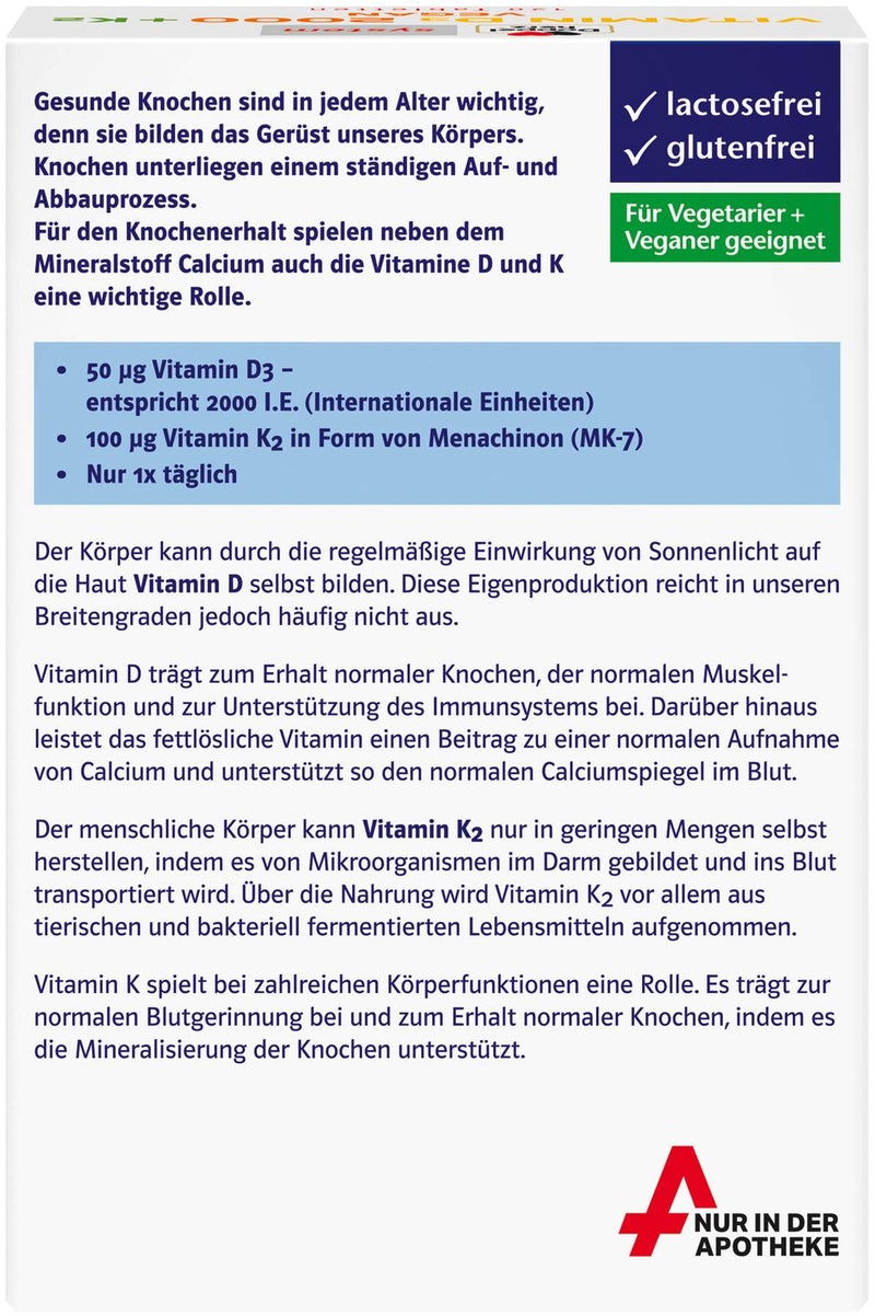 Doppelherz system Vitamin D3 2000 I.E. + K2 120 Tabletten