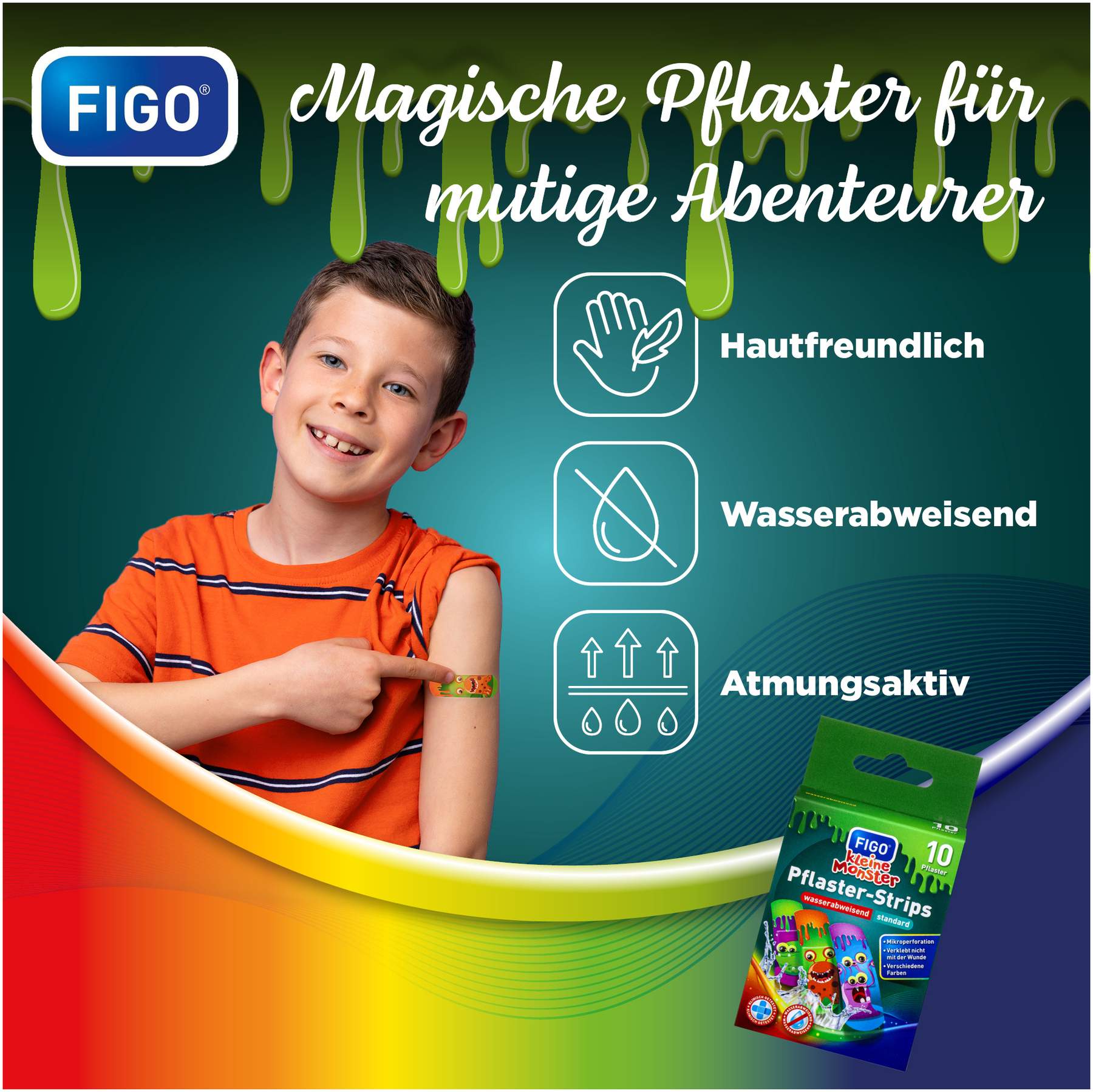 Figo Kinderpflaster Kleine Monster 10 Stück
