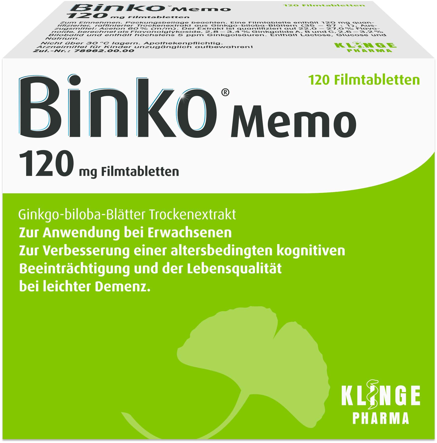 Binko Memo 120 mg 120 Filmtabletten