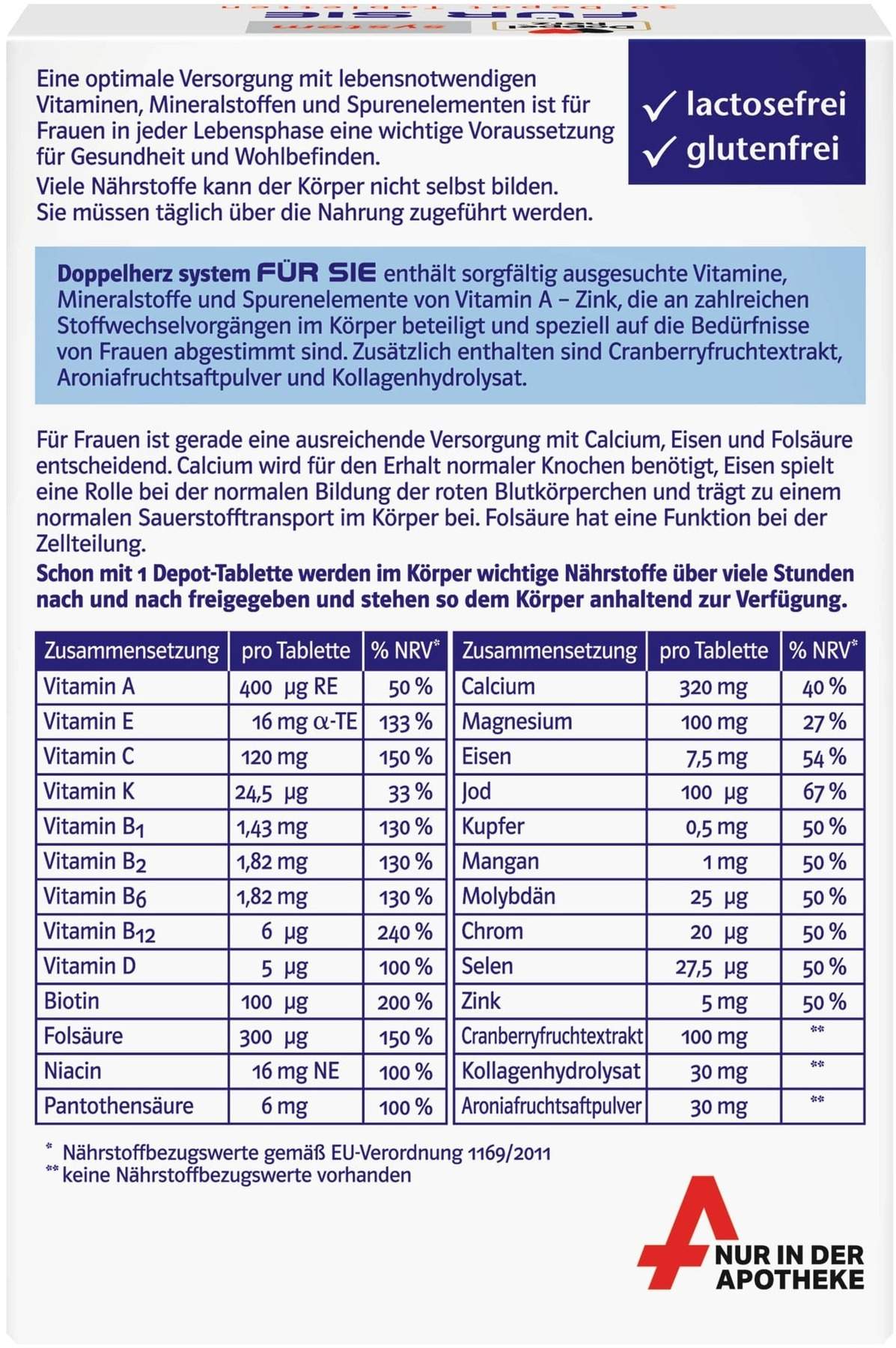 Doppelherz System Für Sie 30 Tabletten
