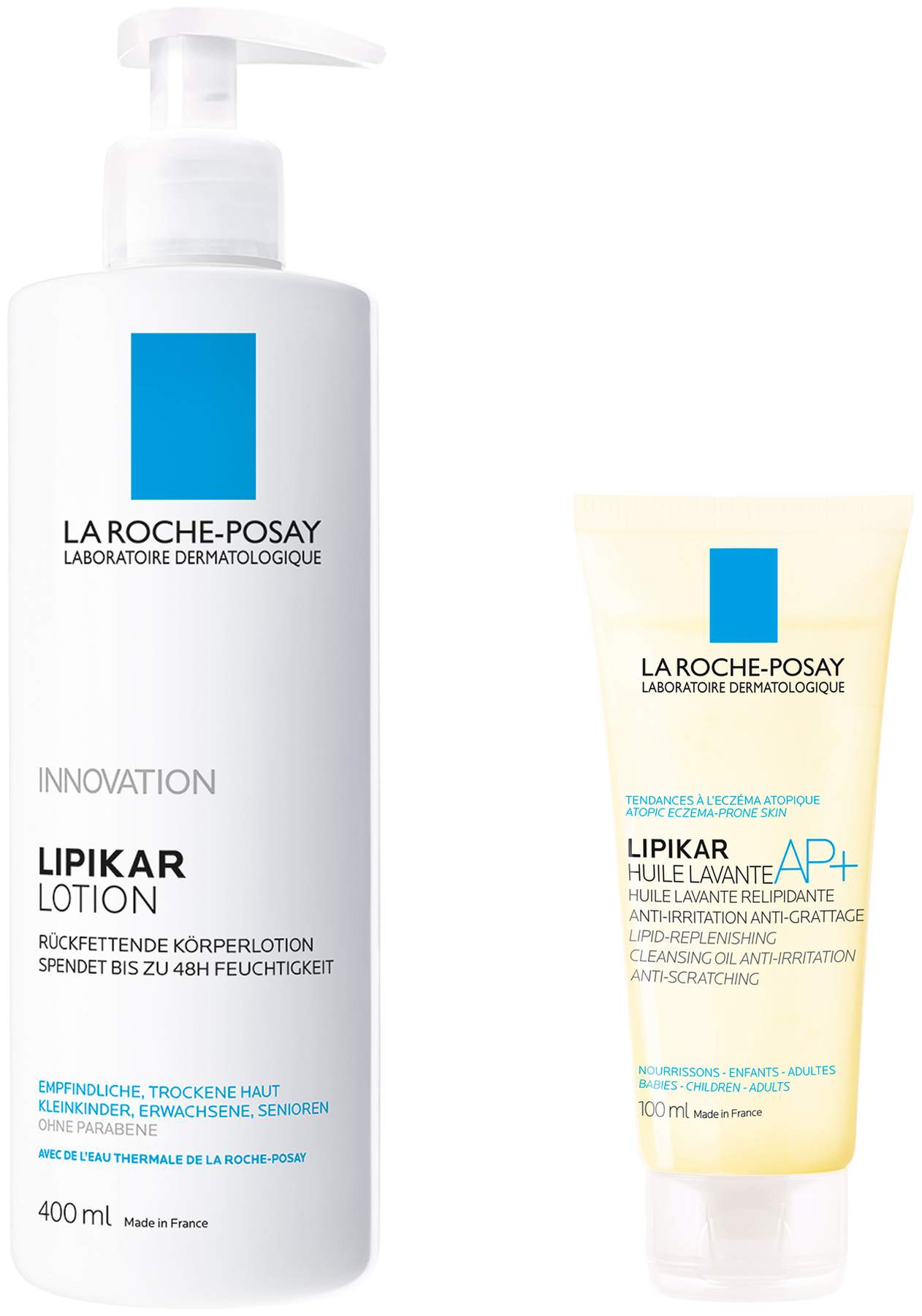 La Roche Posay Lipikar Lotion 400 ml + gratis La Roche Posay Lipikar Dusch- und Badeöl AP+ 100 ml