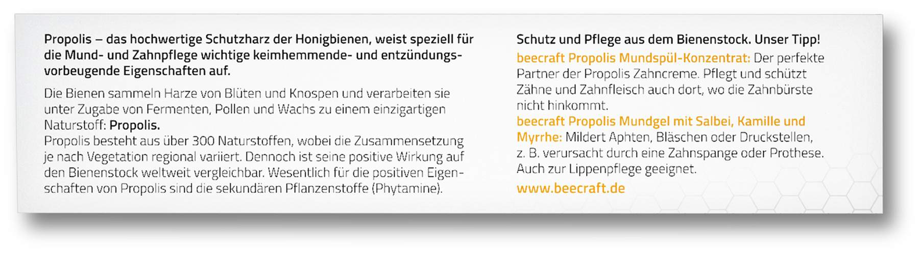 Beecraft Propolis Zahncreme Salbei Arnika Fluorid 50 ml