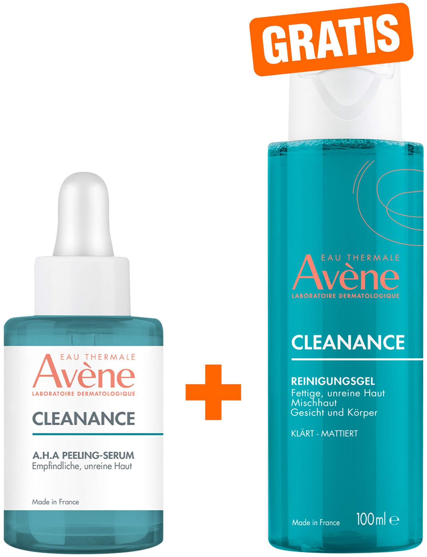 Avene Cleanance A.H.A Peeling-Serum 30 ml + gratis Reinigungsgel 100 ml