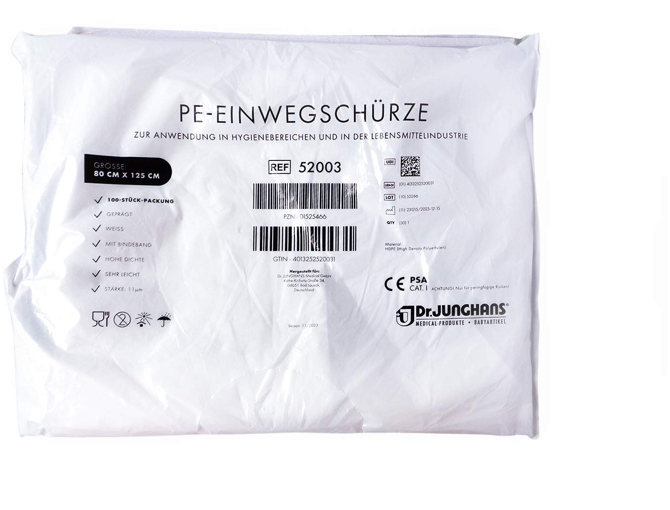 Einmal Schürzen Pe 125 cm