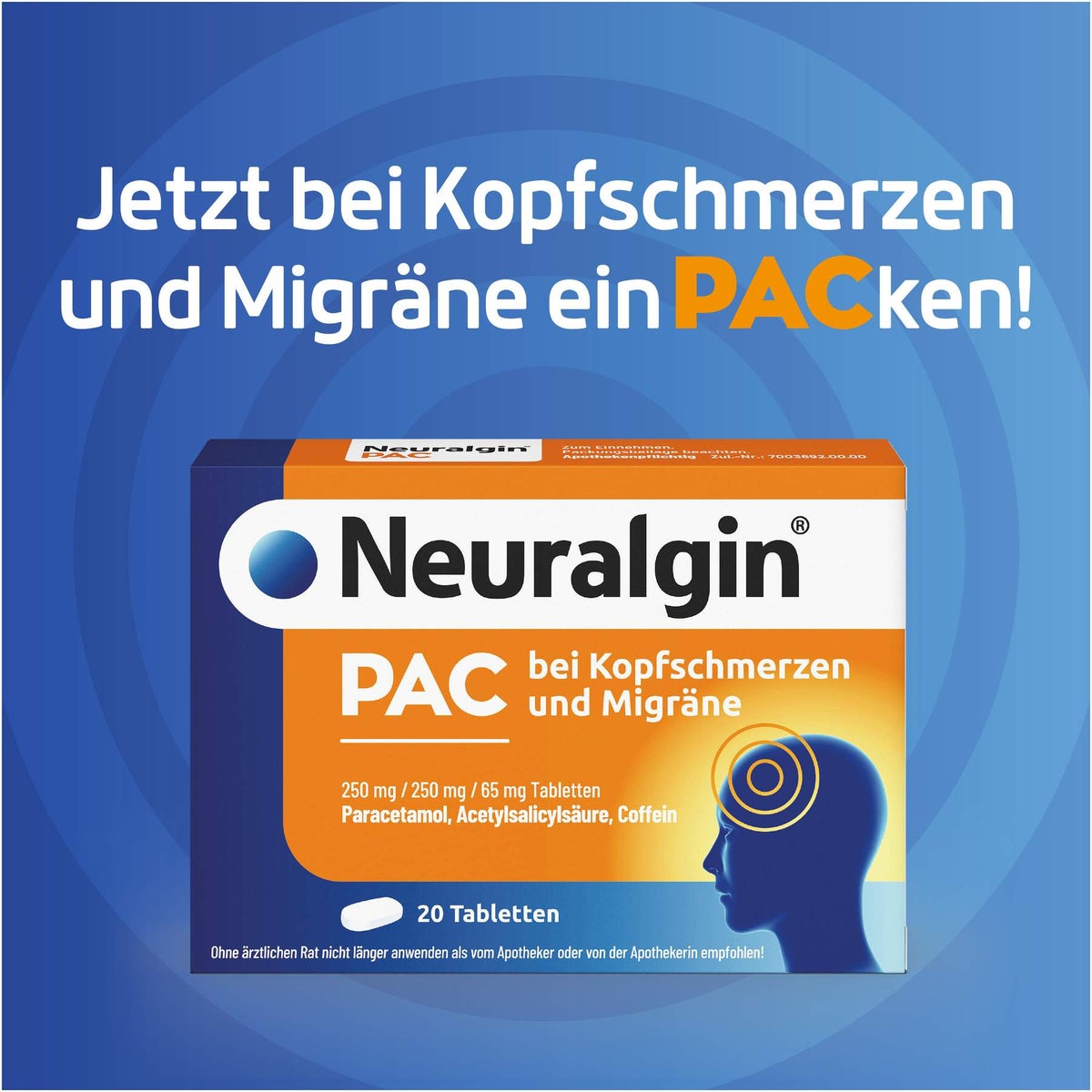 Neuralgin Pac bei Kopfschmerzen und Migräne Tablet