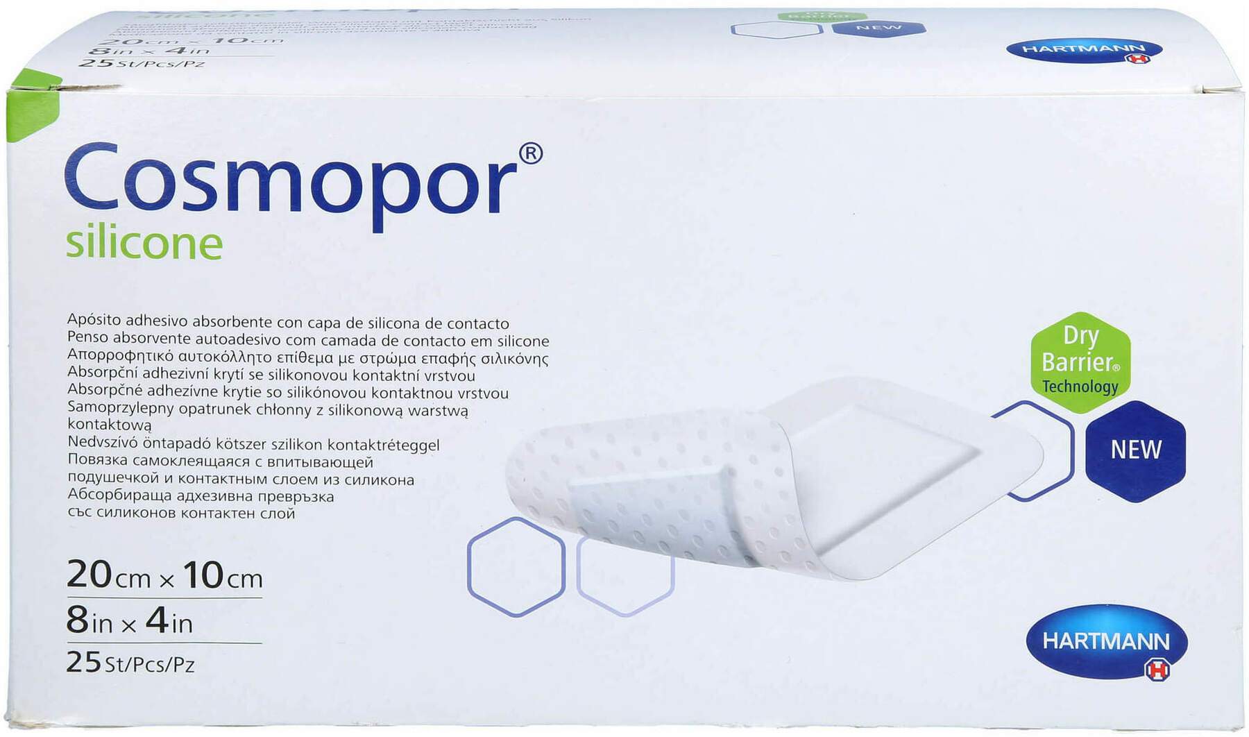 Cosmopor Silicone Wundverband 20 X 10 cm 25 Stk.