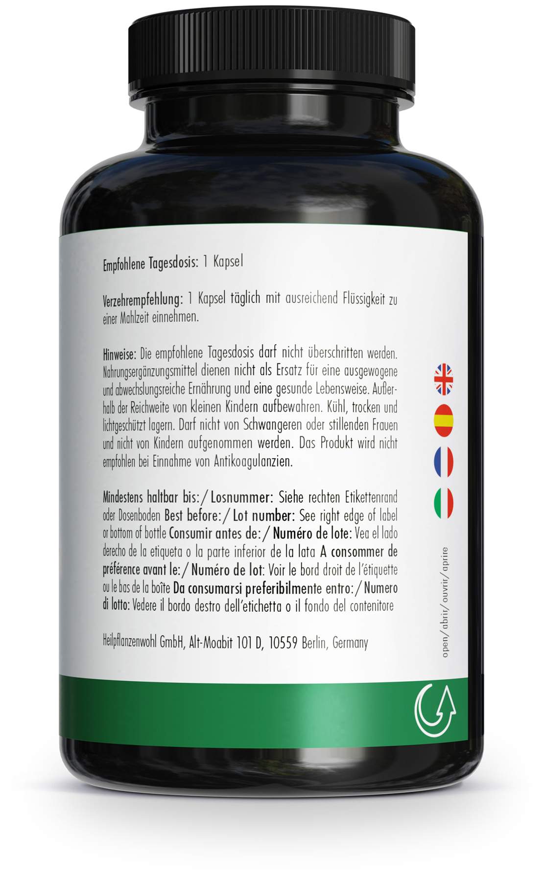 Green Naturals Schwarzer Knoblauch 600mg 180 Kapseln