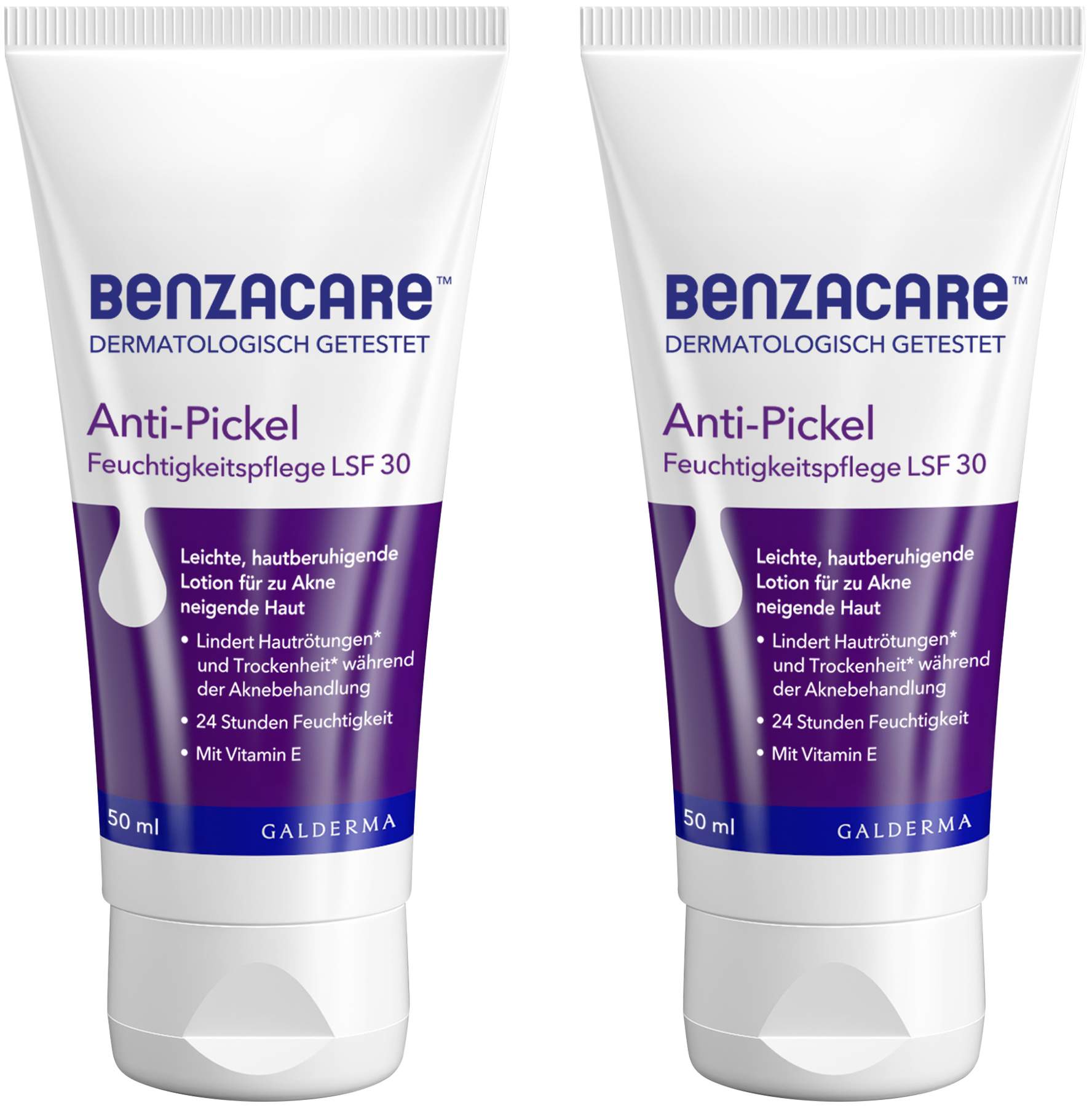 Benzacare Anti-Pickel Feuchtigkeitspflege LSF 30 2 x 50 ml