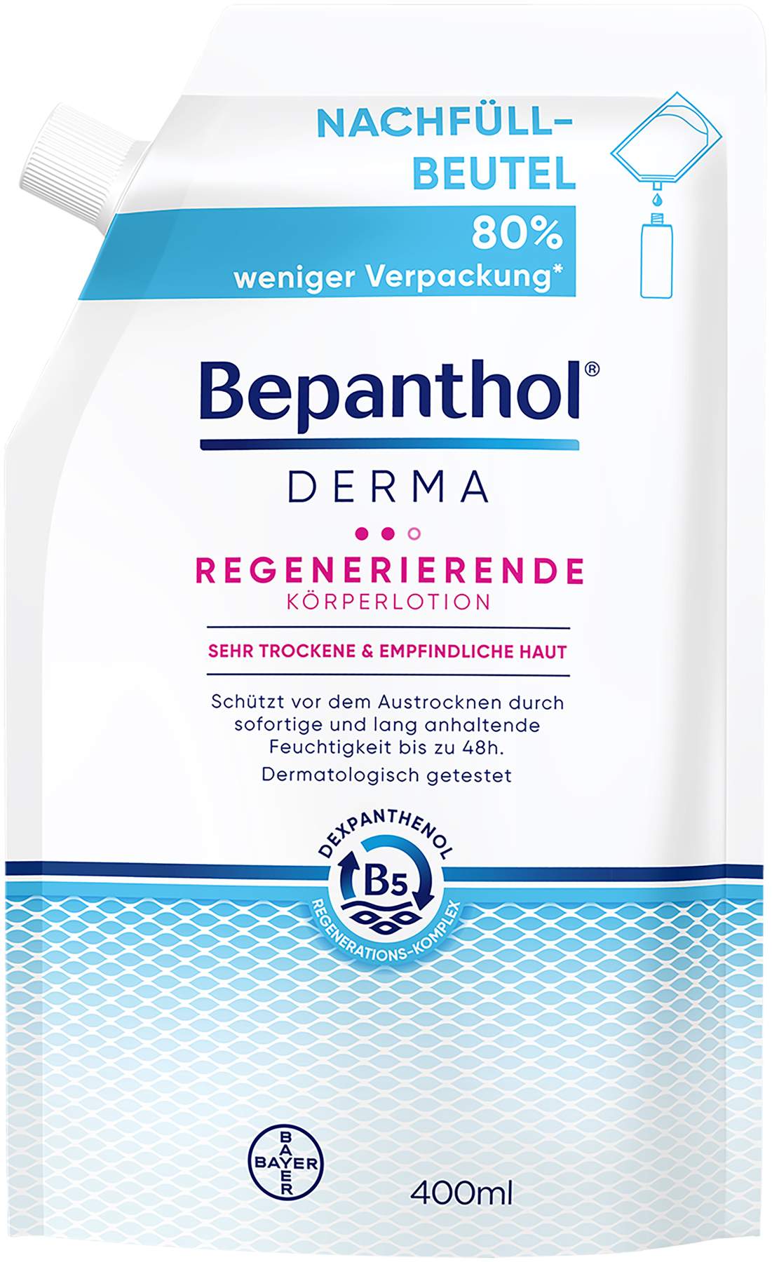 Bepanthol DERMA Regenerierende Körperlotion 400 ml Nachfüllbeutel