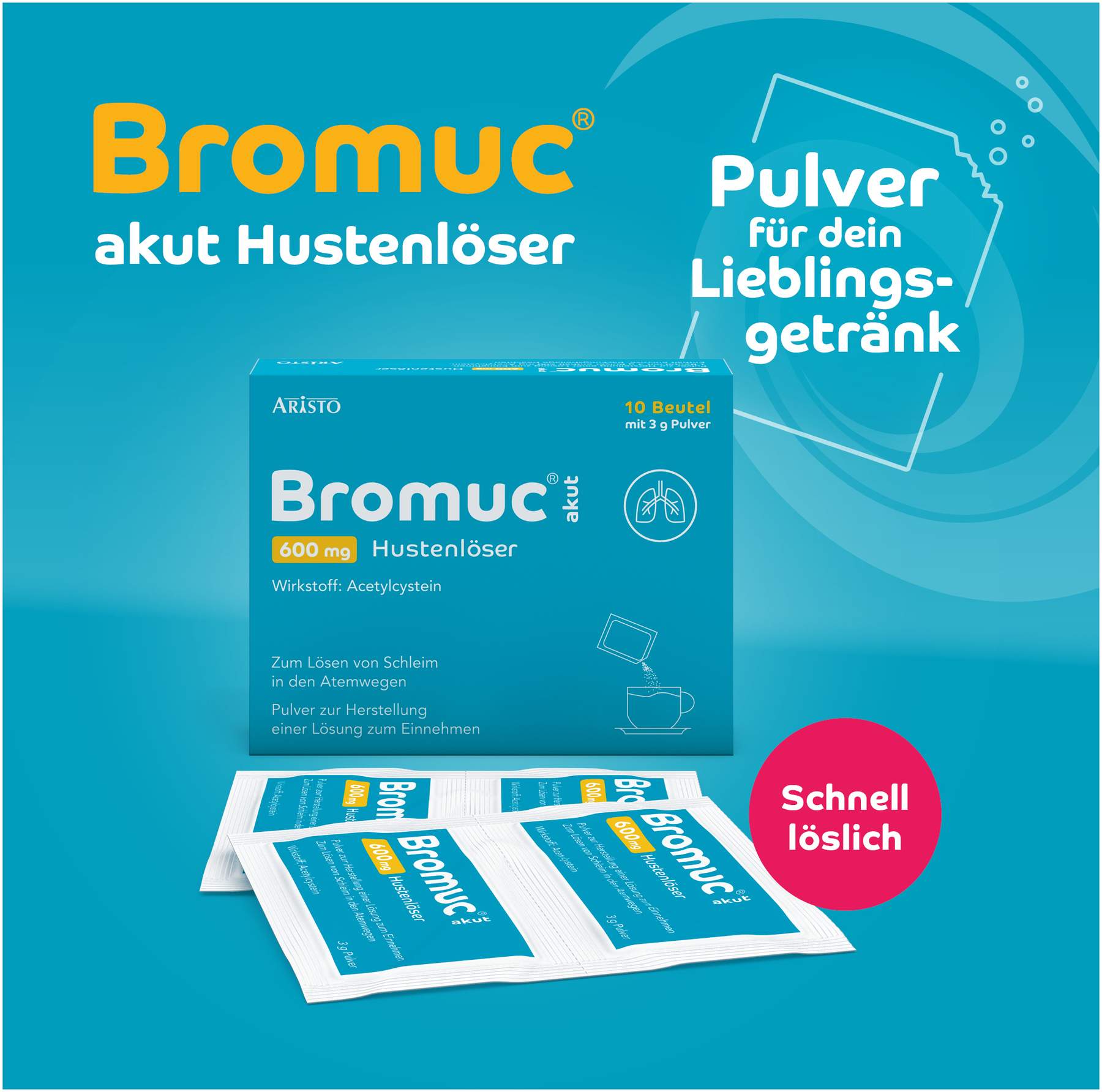 Bromuc Akut 600 mg Hustenlöser 20 Beutel