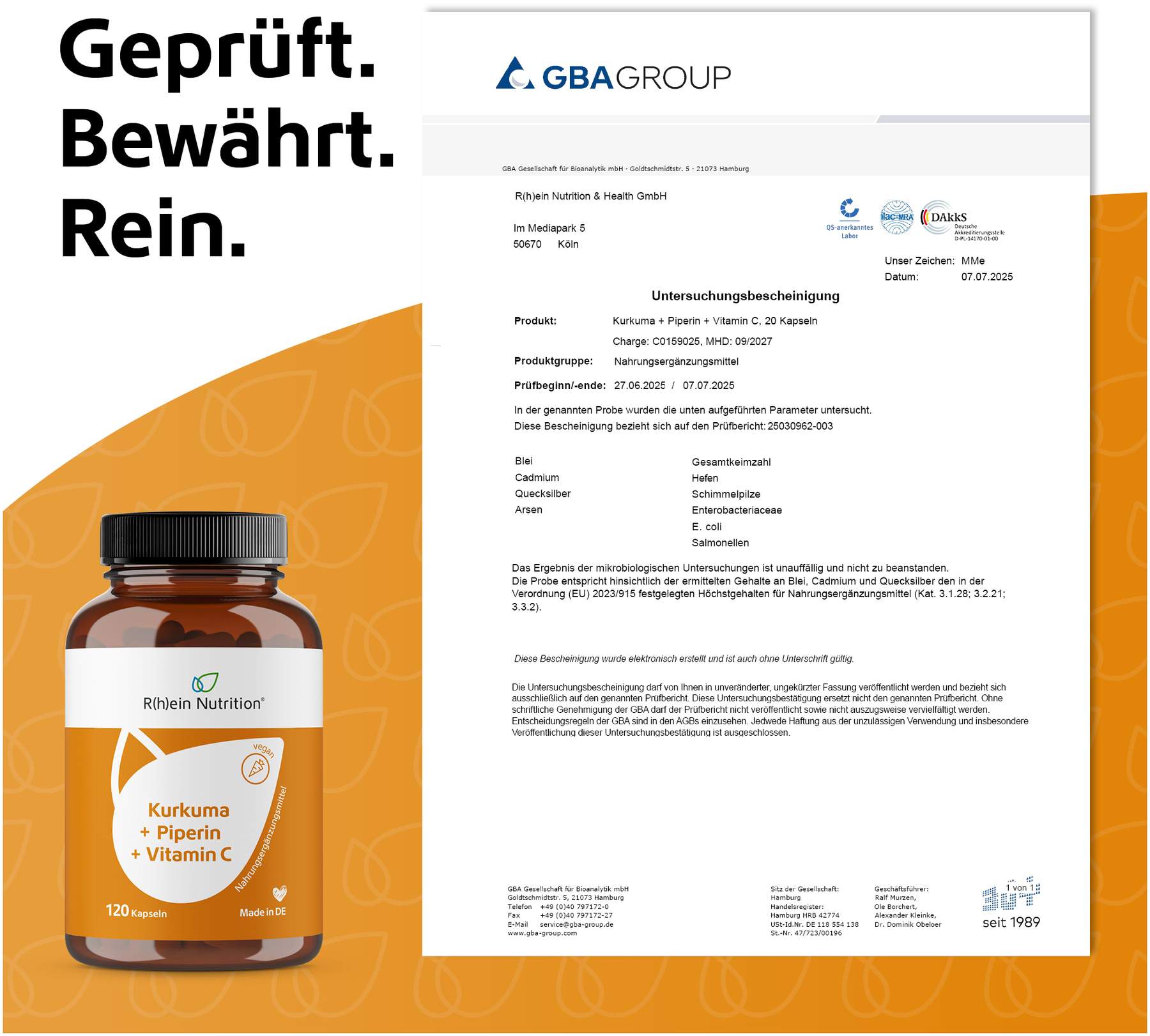 Kurkuma 95 % + Curcumin + Piperin + Vitamin C Vegan 120 Kapseln