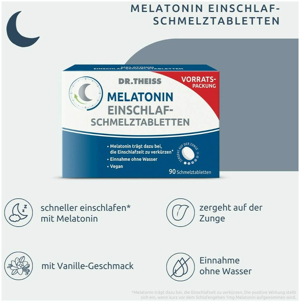 Dr. Theiss Melatonin Einschlaf-Schmelztabletten 90 Stück