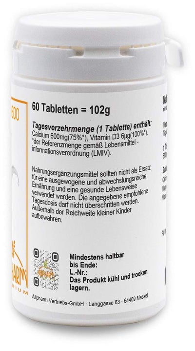 Calcium 600 mg + D3 60 Tabletten
