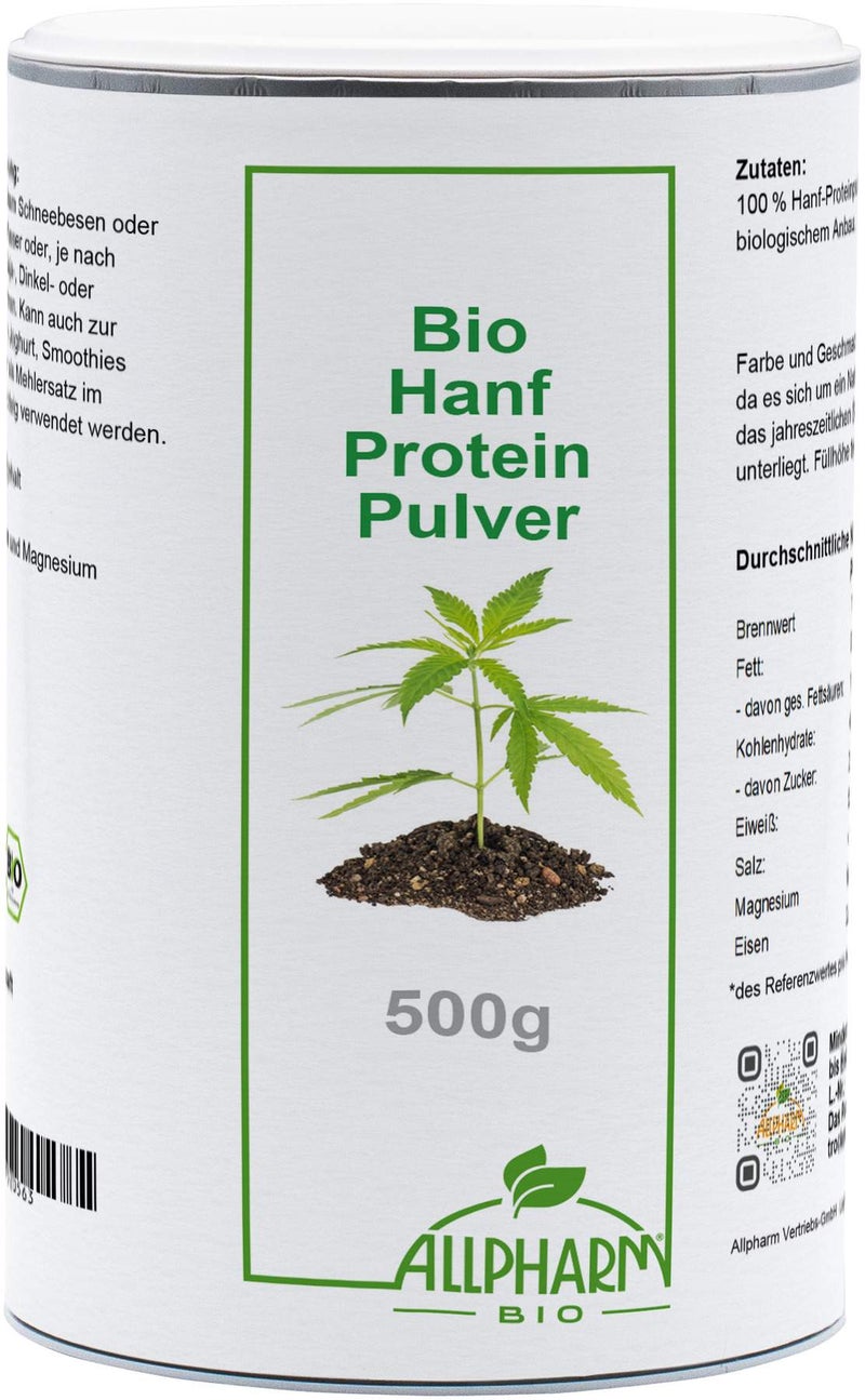 Bio Hanf Protein Pulver Allpharm 500 g
