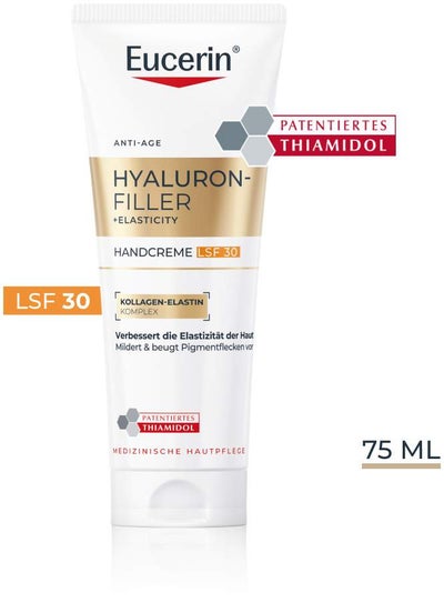 Eucerin Hyaluron Filler + Elasticity Handcreme gegen Altersflecken LSF30 75 ml