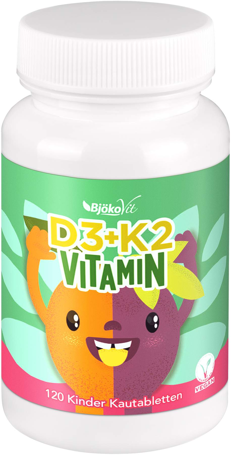 Bjökovit Vitamin D3 + K2 Tabletten Kinder Pfirsich - Maracuja...