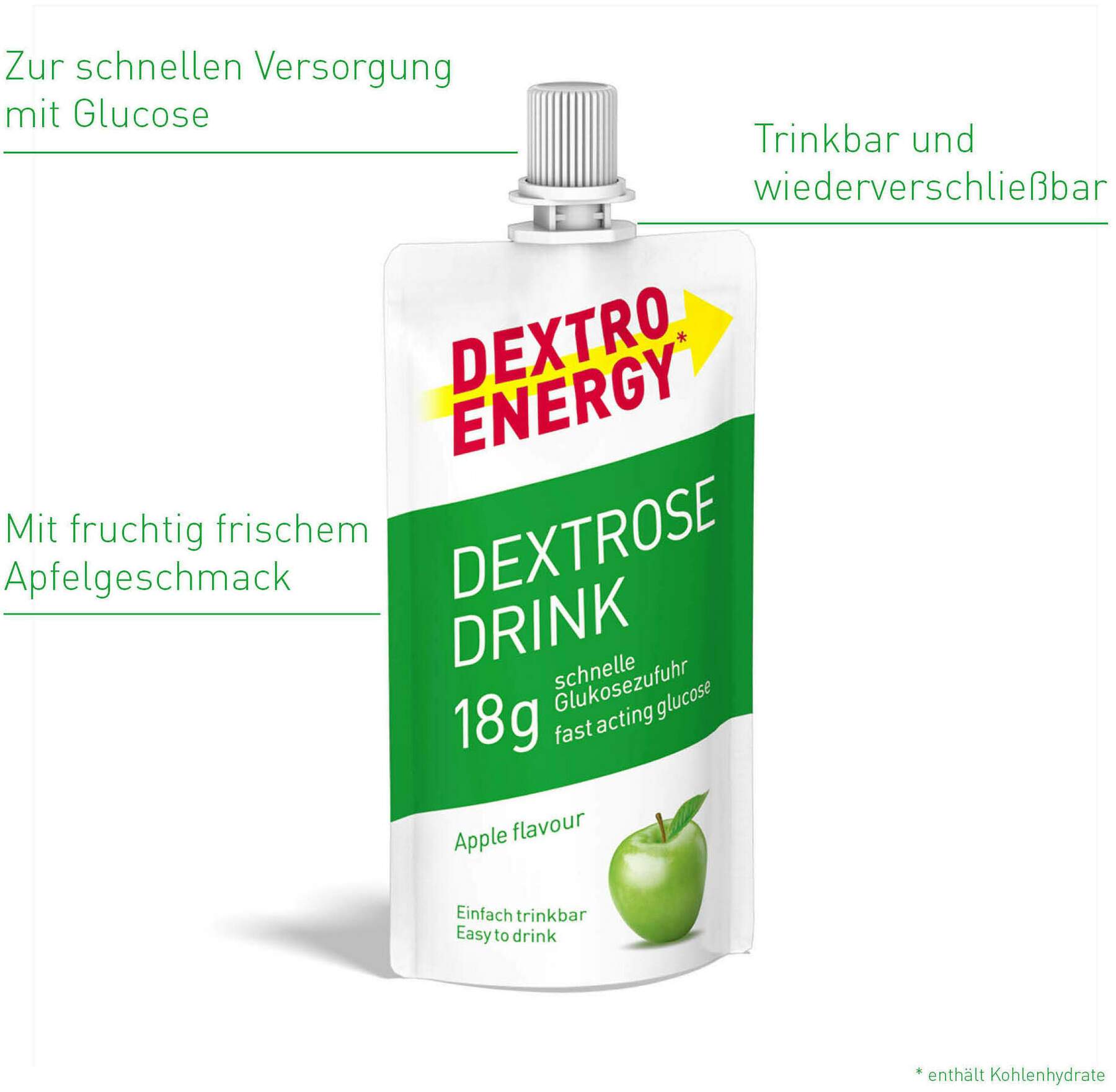 Dextro Energy Dextrose Drink Apfel 50 ml Flüssigkeit