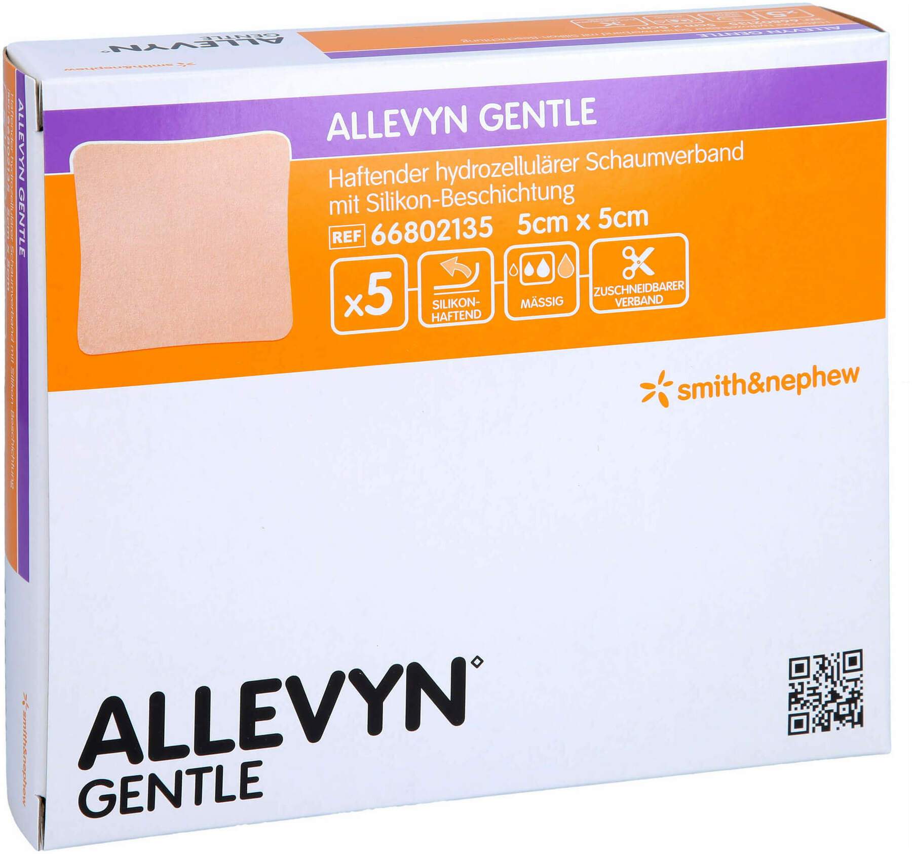 Allevyn Gentle 5 X 5 cm Schaumverband 5 Stück