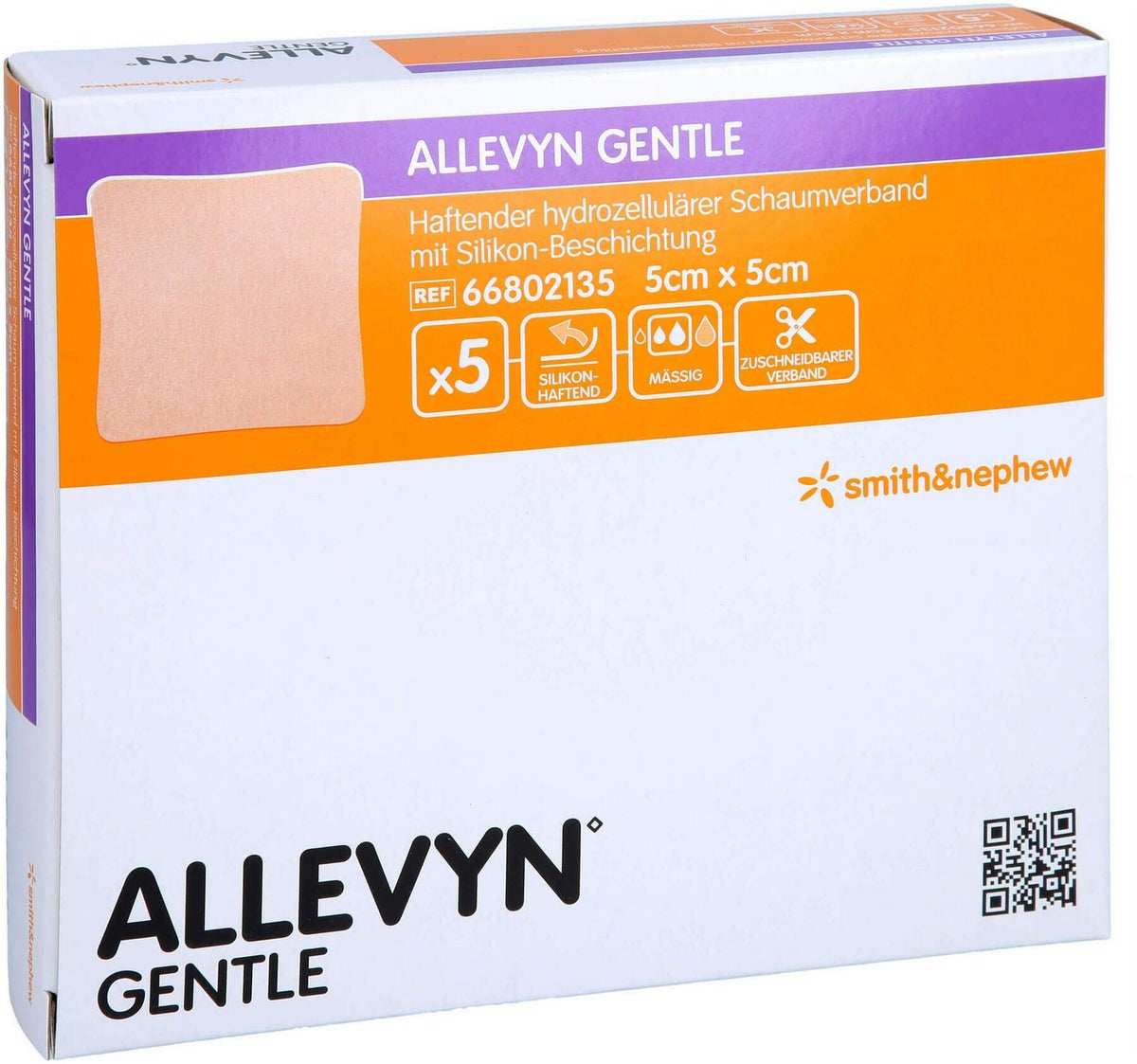 Allevyn Gentle 5 X 5 cm Schaumverband 5 Stück