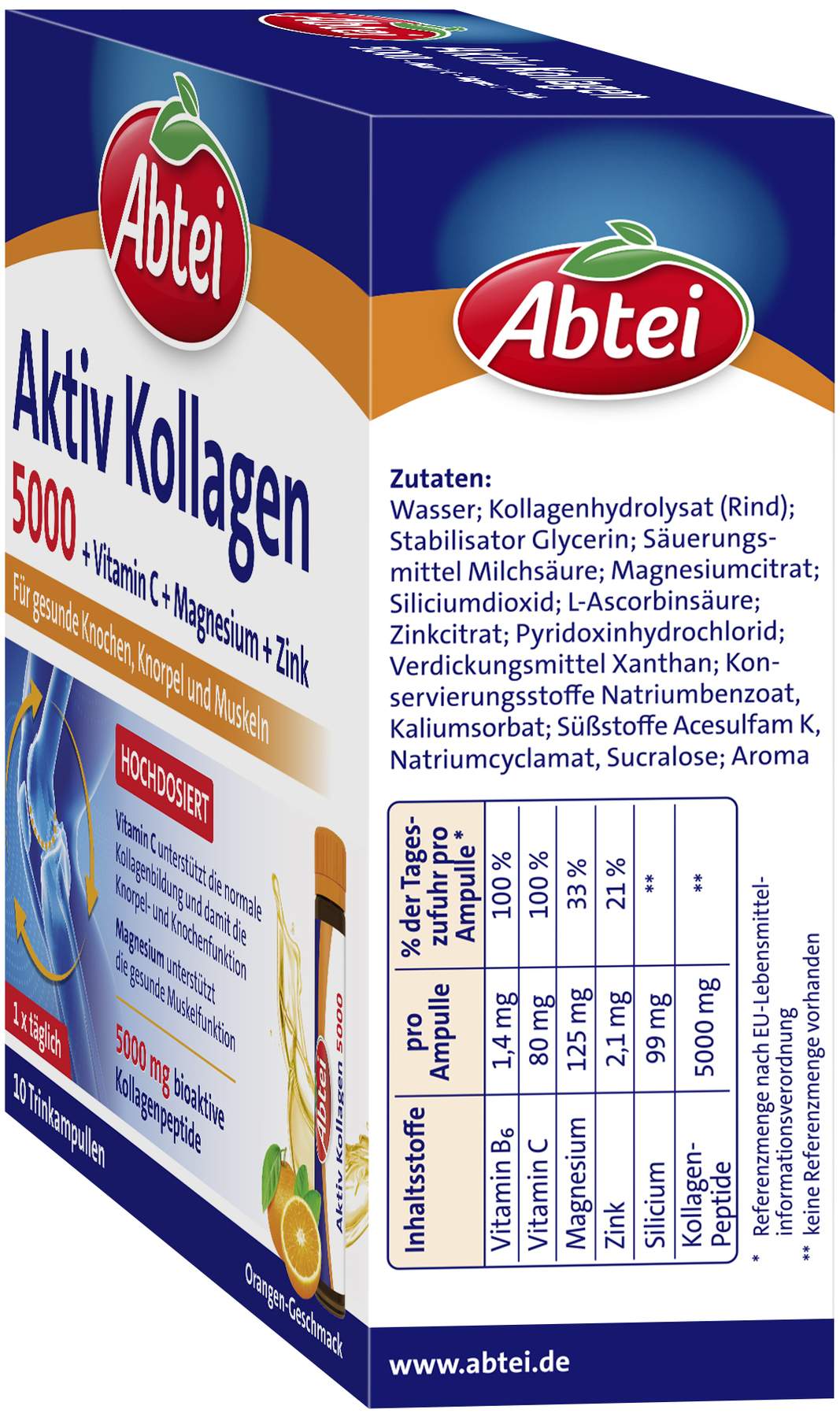 Abtei Aktiv Kollagen 5000 10 X 25 ml Ampullen