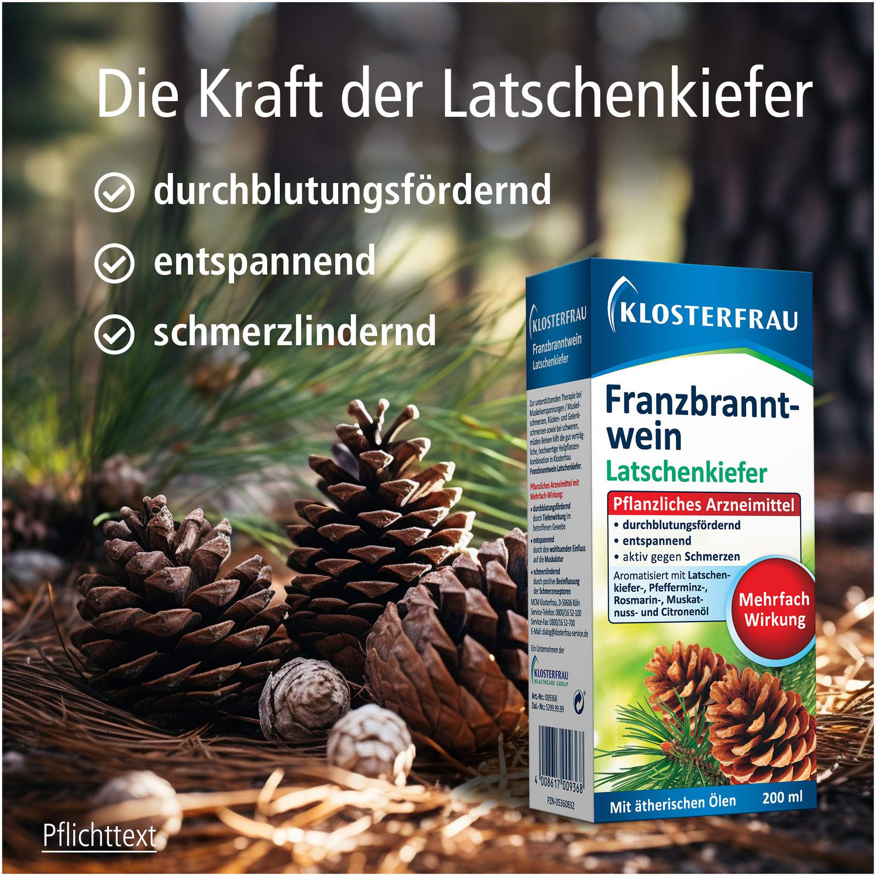 Klosterfrau Franzbranntwein Latschenkiefer Dosierflasche 200 ml