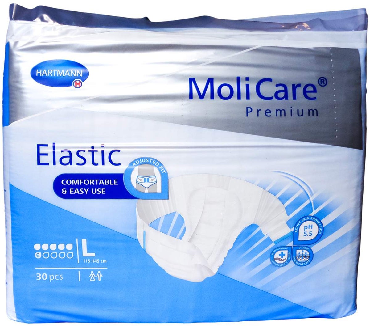 Molicare Premium Elastic Slip 6 Tropfen Gr.L  30 Stück