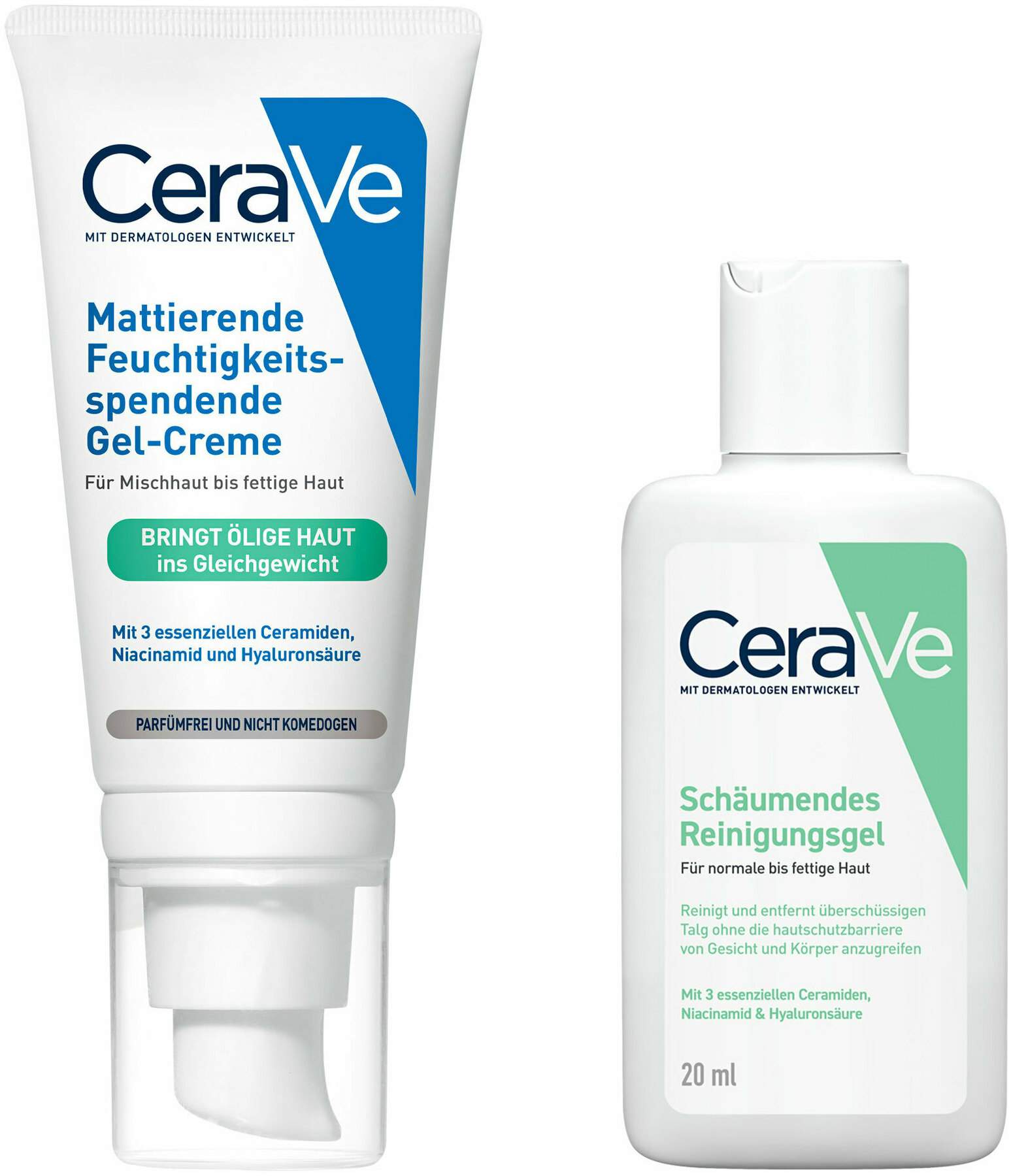 CeraVe Mattierenede Feuchtigkeitsspendende Gel Creme 52 ml + gratis CeraVe Schäumendes Reinigungsgel 20 ml