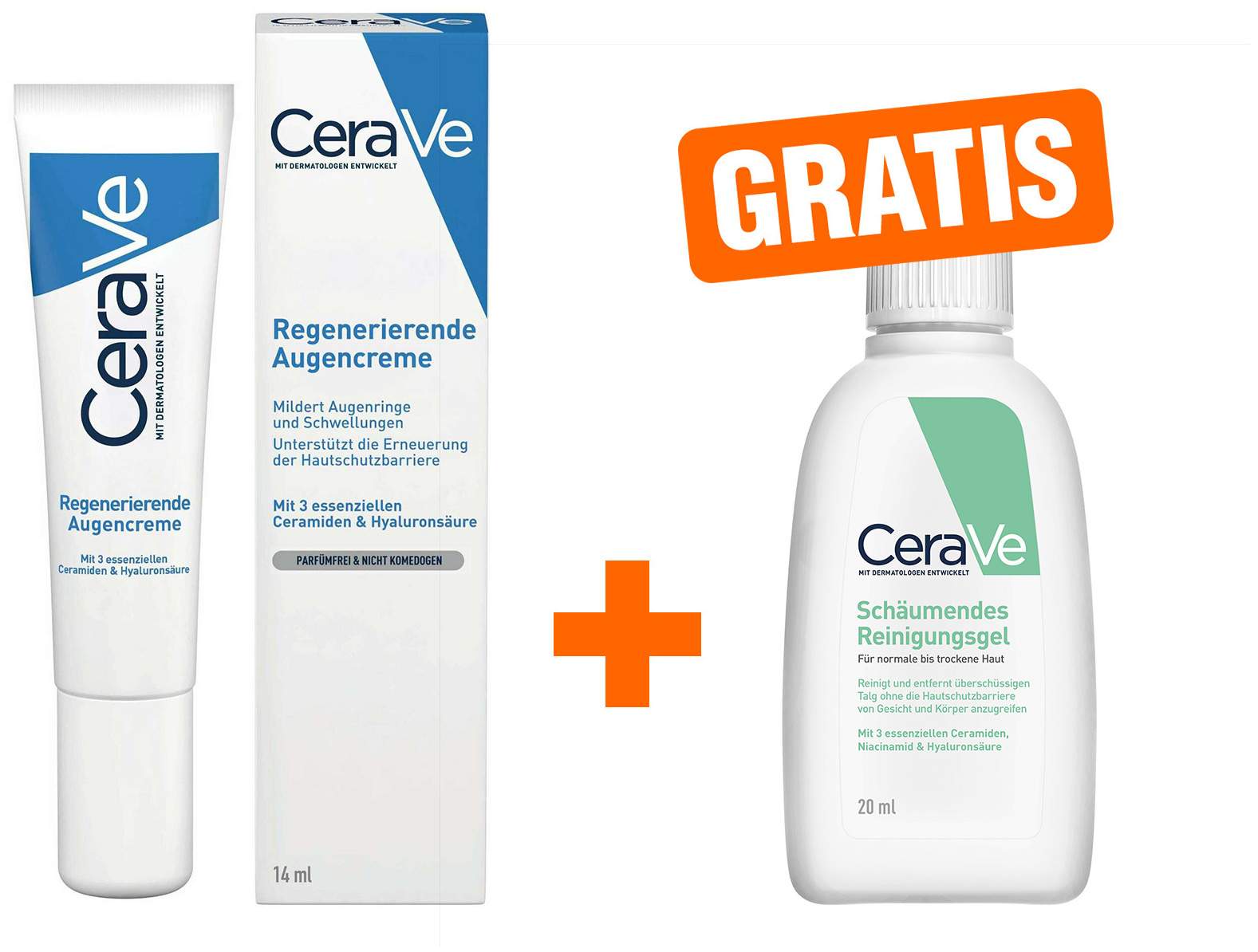 CeraVe regenerierende Augencreme 14 ml + gratis schäumendes Reinigungsgel 20 ml