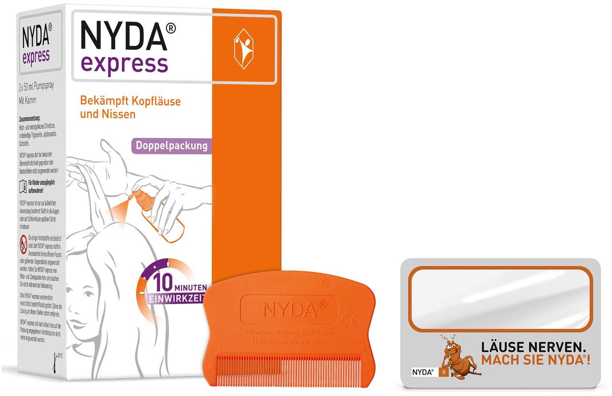 Nyda express Pumplösung 2x50ml + gratis Lupe