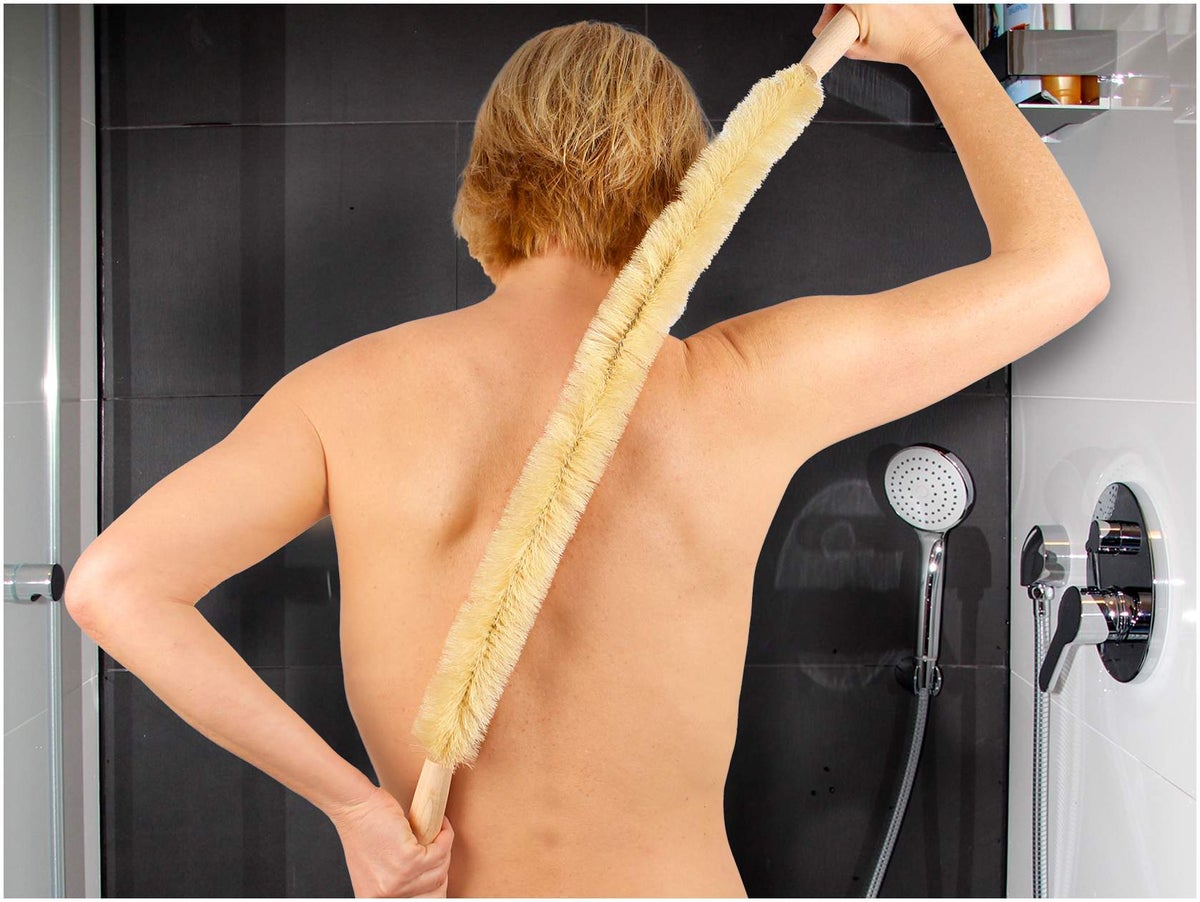 Körperbürste extra lang mit Naturborsten und Holzgriff 1 Stück