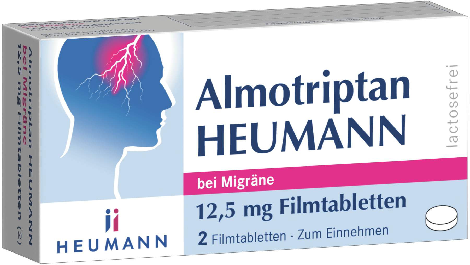 Almotriptan Heumann bei Migräne 12,5 mg 2 Filmtabletten