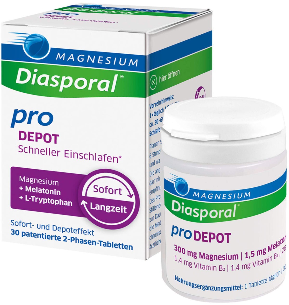 Magnesium Diasporal pro Depot Schneller Einschlafen 30 Tabletten
